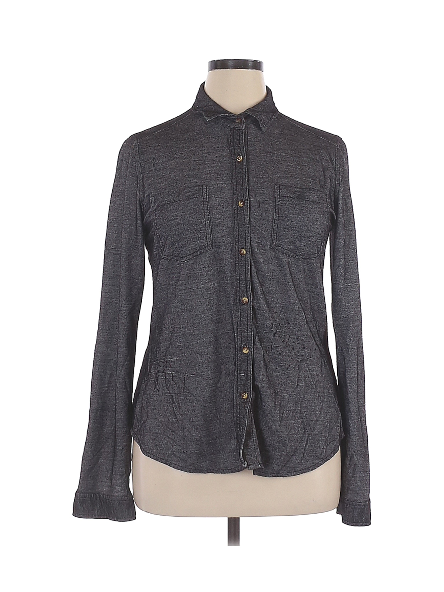 Passport Women Gray Long Sleeve Button-Down Shirt XL | eBay