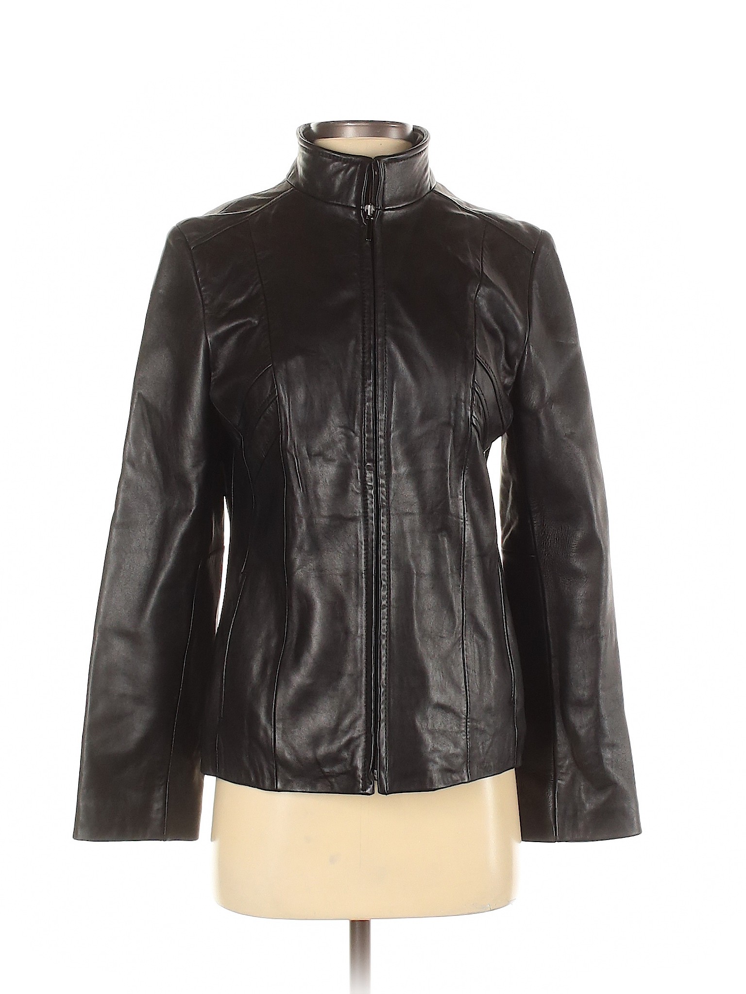 Kenneth Cole REACTION 100% Leather Solid Black Leather Jacket Size S ...