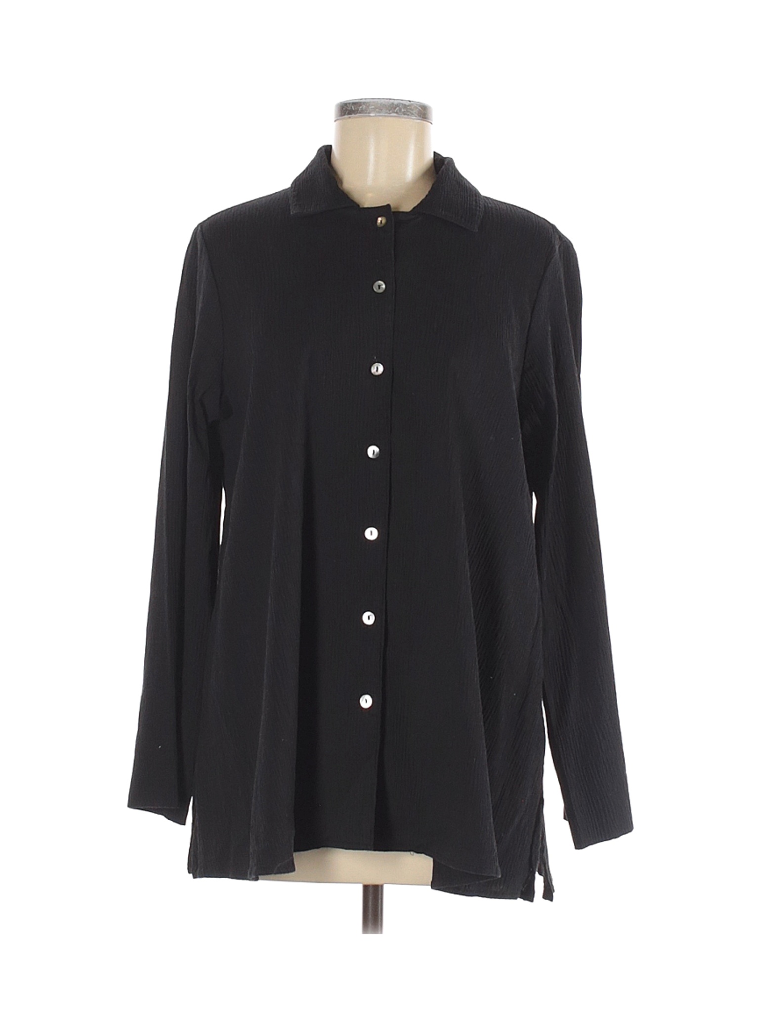 Marla Wynne Women Black Long Sleeve Button-Down Shirt M | eBay
