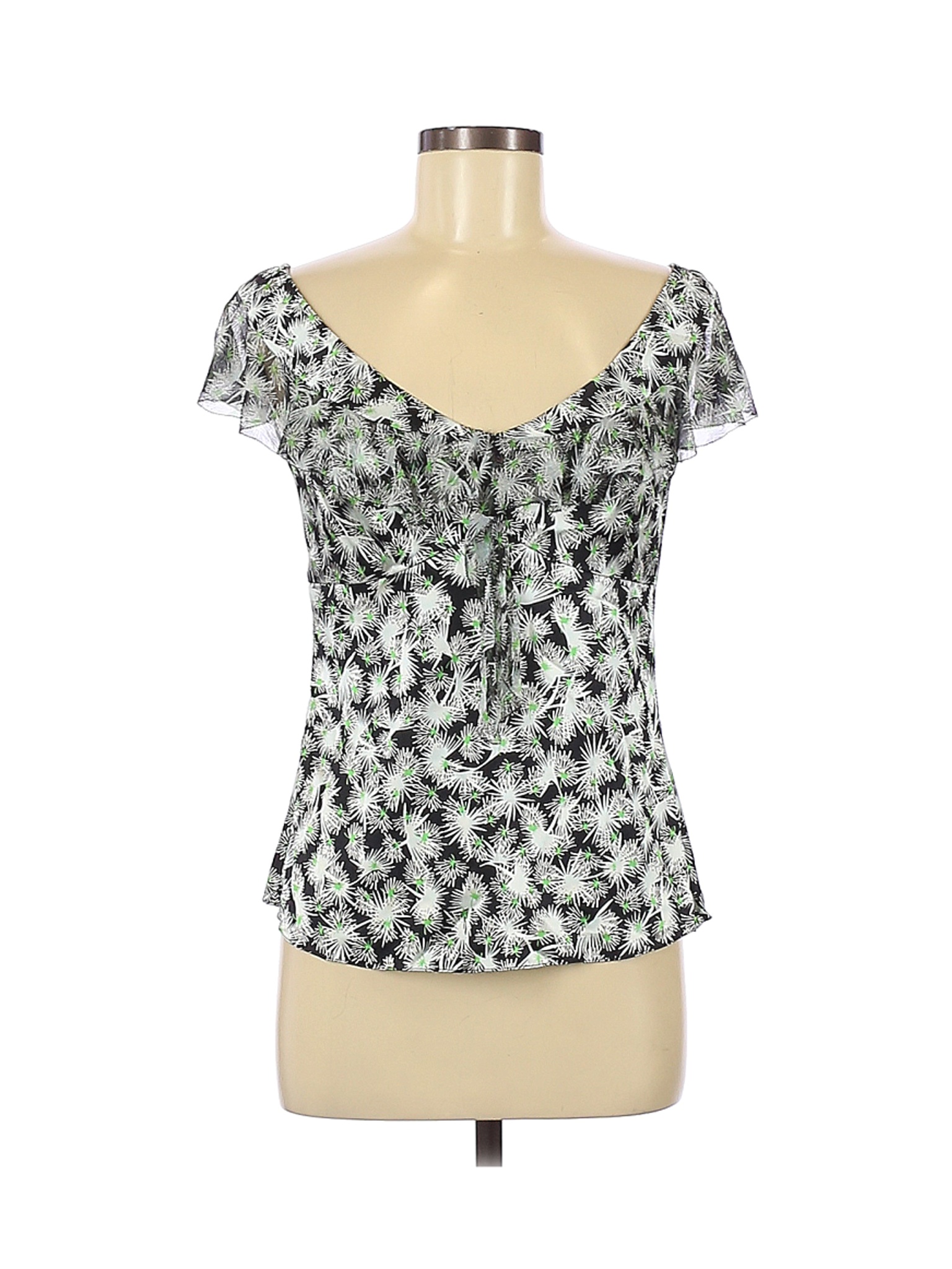 Elie Tahari Women Green Short Sleeve Silk Top M | eBay