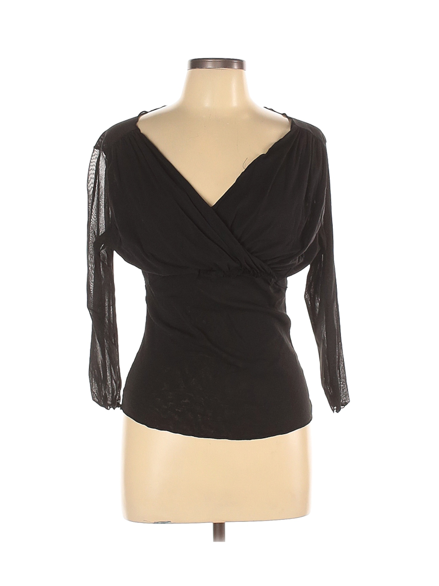 Max Studio Women Black Long Sleeve Blouse L | eBay