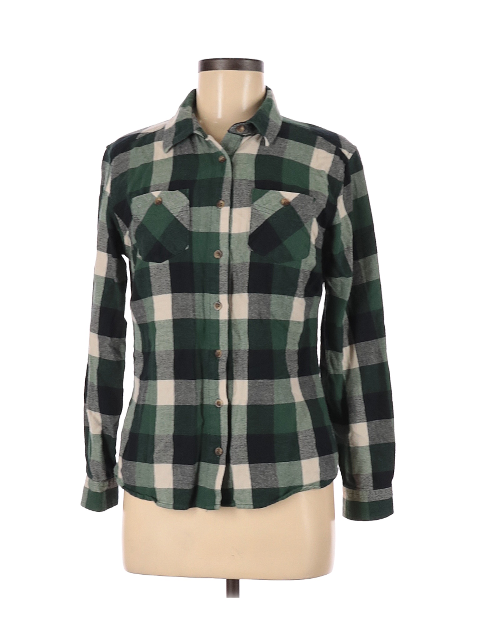 Guide Series Women Green Long Sleeve Button-Down Shirt M | eBay