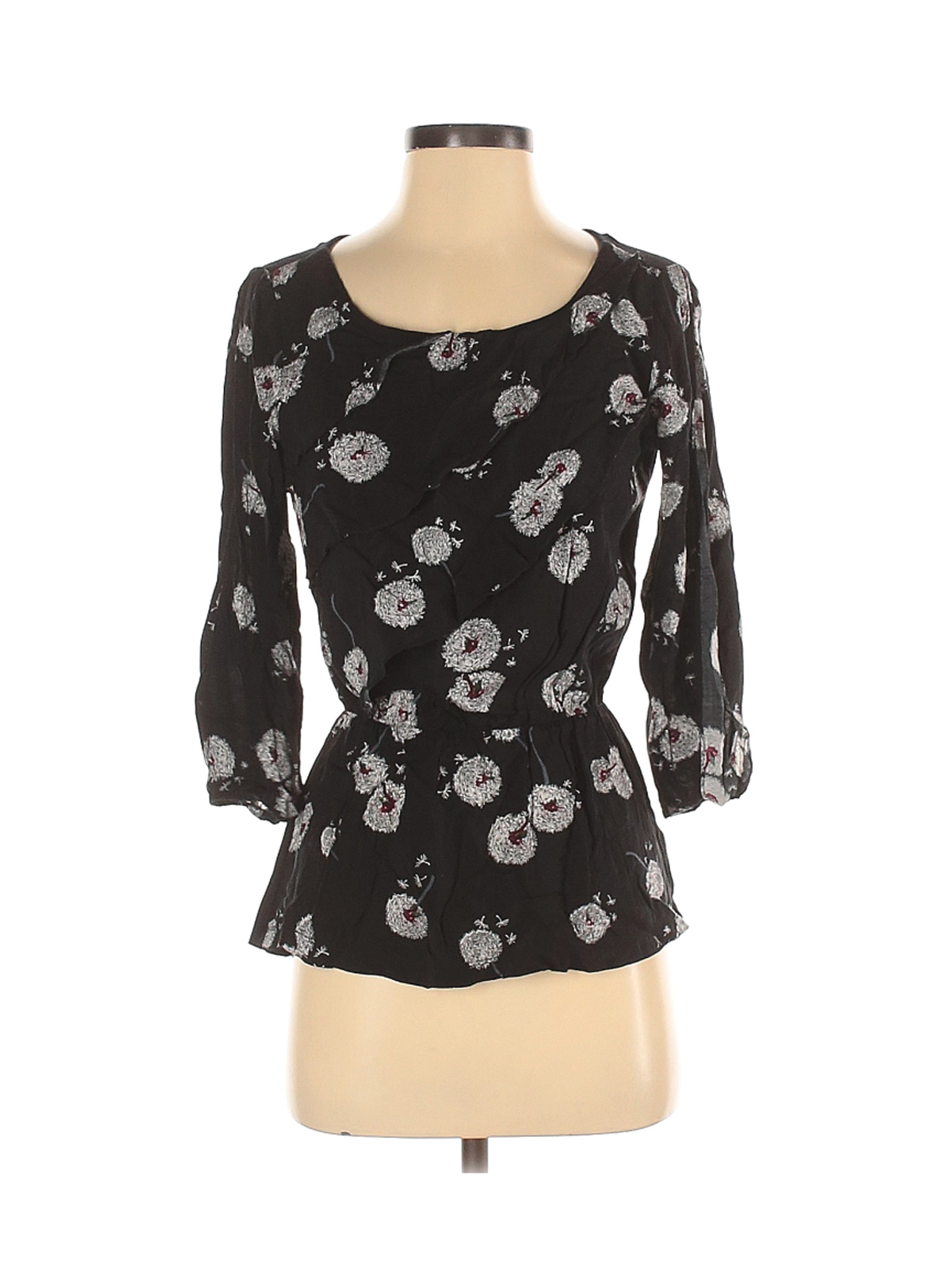 Deletta Women Black Long Sleeve Blouse XS | eBay