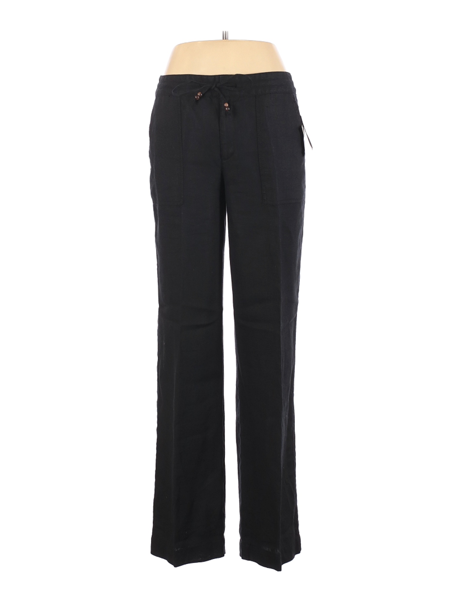 NWT Liz Claiborne Women Black Linen Pants 8 | eBay