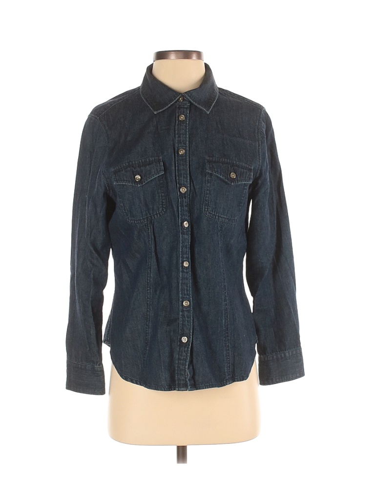 Talbots black gingham button down shirt size medium main image 0