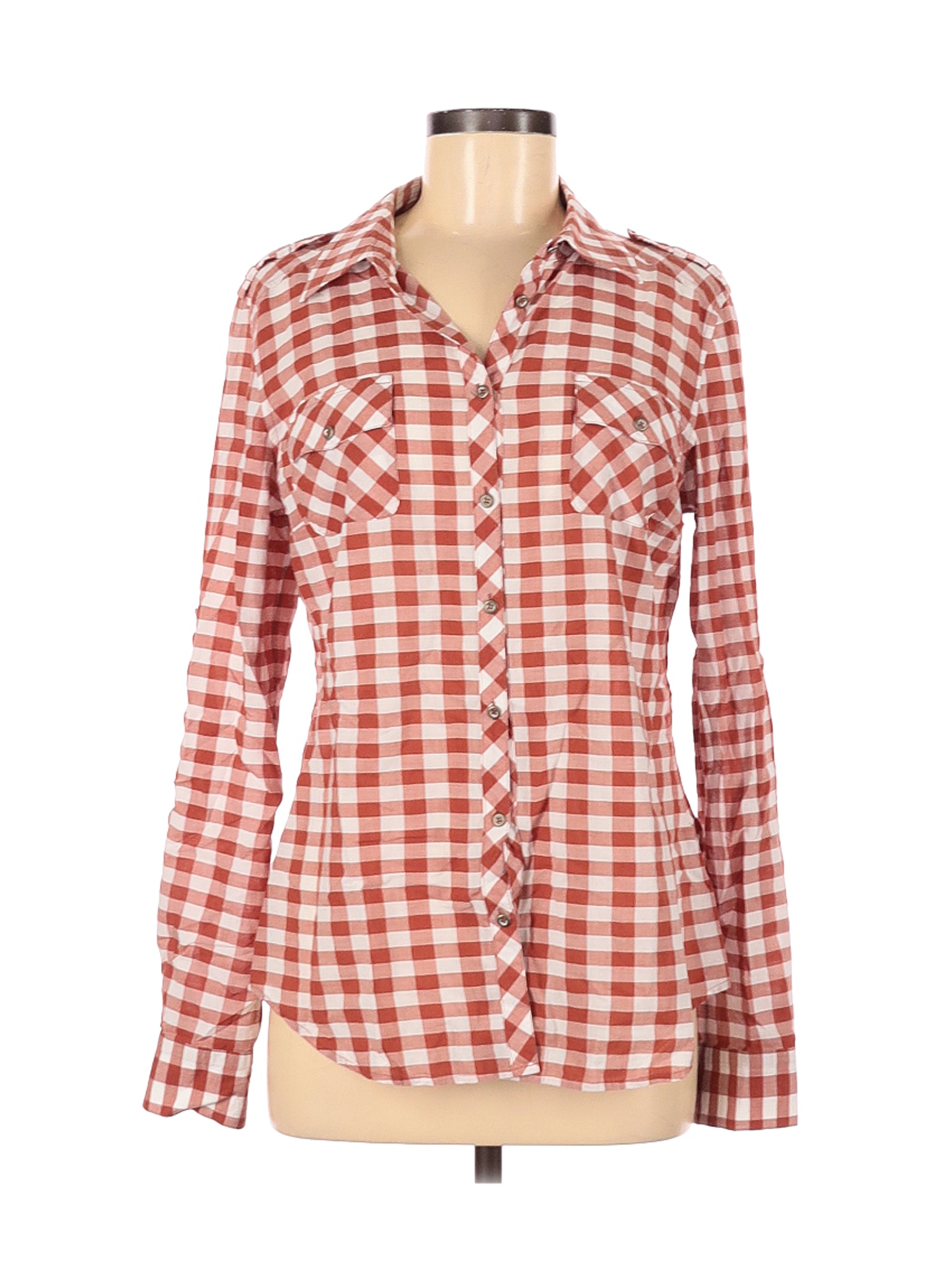 Cremieux Women Pink Long Sleeve Button-Down Shirt M | eBay