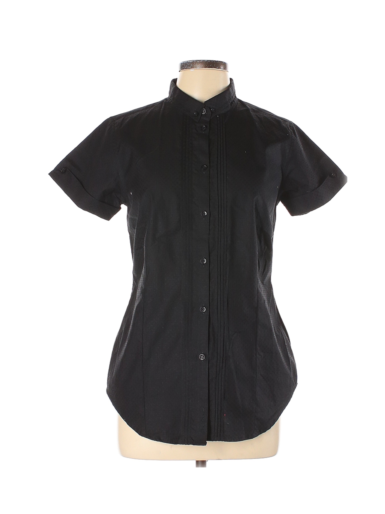 Ben Sherman Women Black Short Sleeve Button-Down Shirt L | eBay