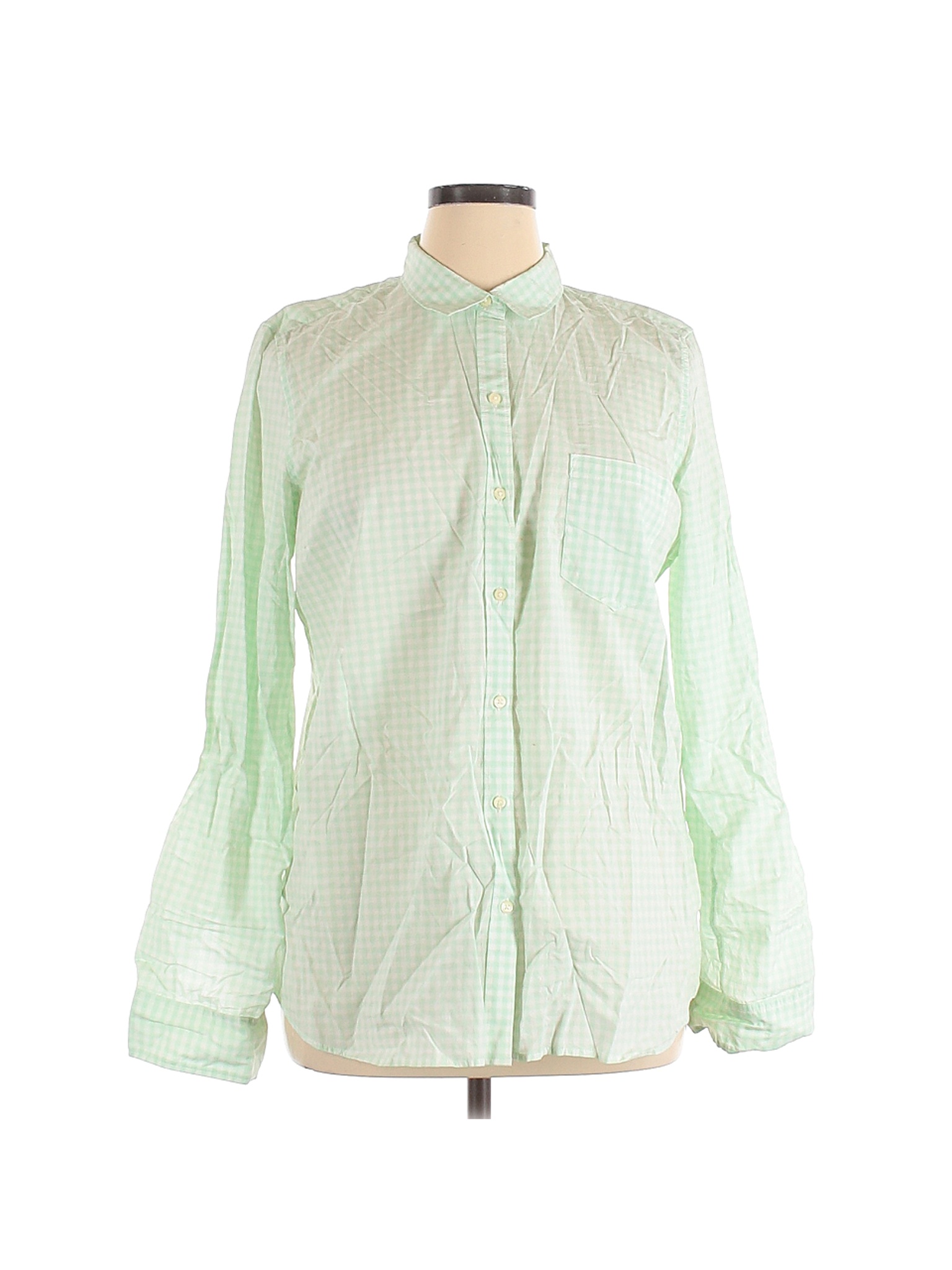 Gap Women Green 3/4 Sleeve Button-Down Shirt XL Tall | eBay