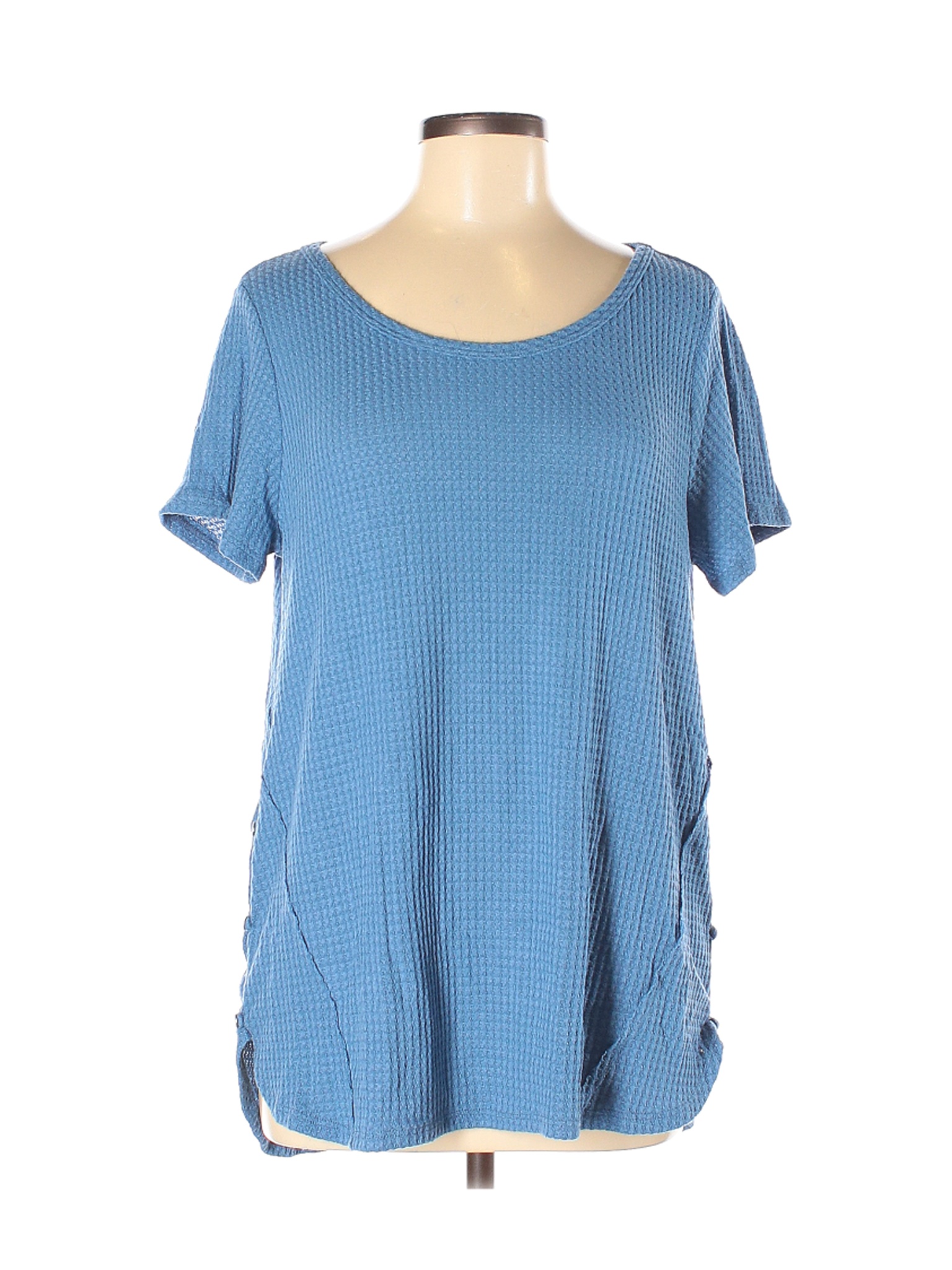 Soft Surroundings Solid Blue Short Sleeve Top Size M - 56% off | thredUP