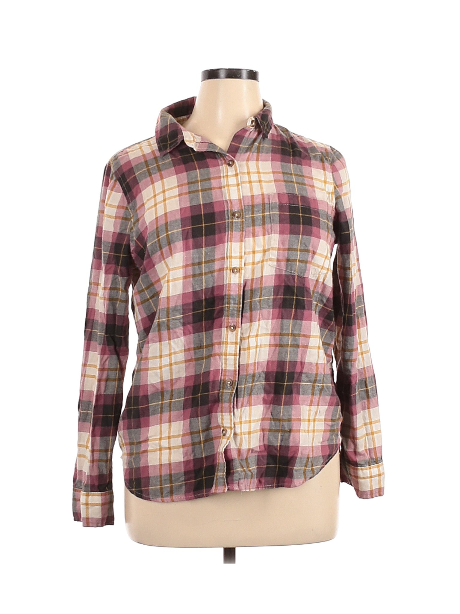 SO Women Pink Long Sleeve Button-Down Shirt XL | eBay
