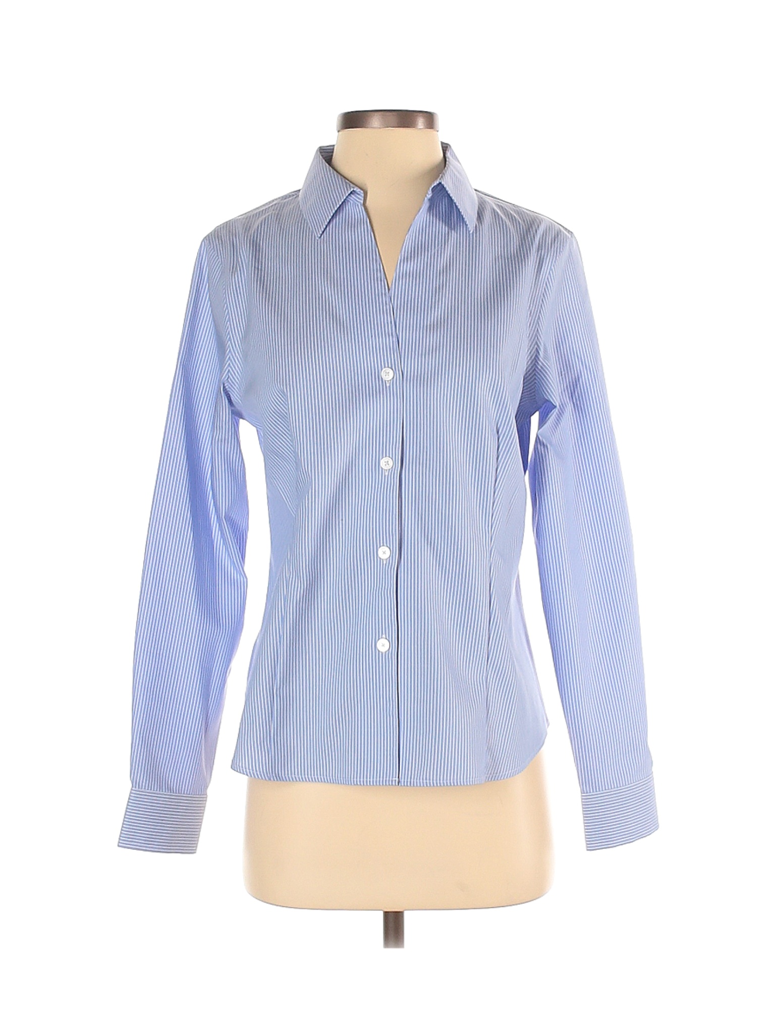 Anne Klein Women Blue Long Sleeve Button-Down Shirt S | eBay