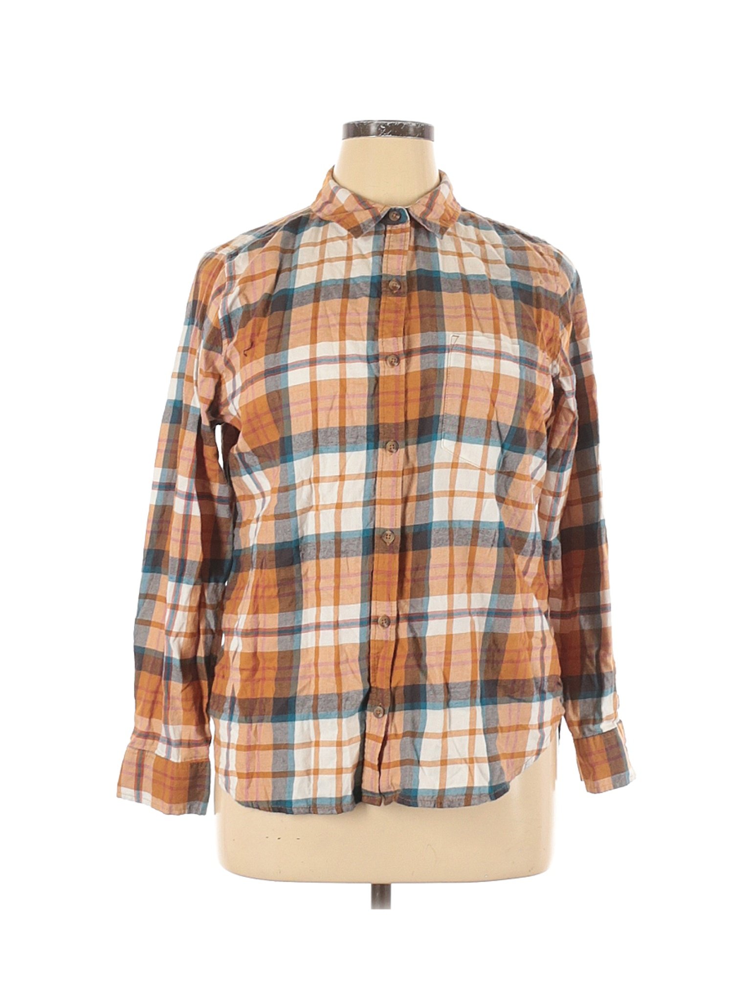 SO Women Orange Long Sleeve Button-Down Shirt XL | eBay