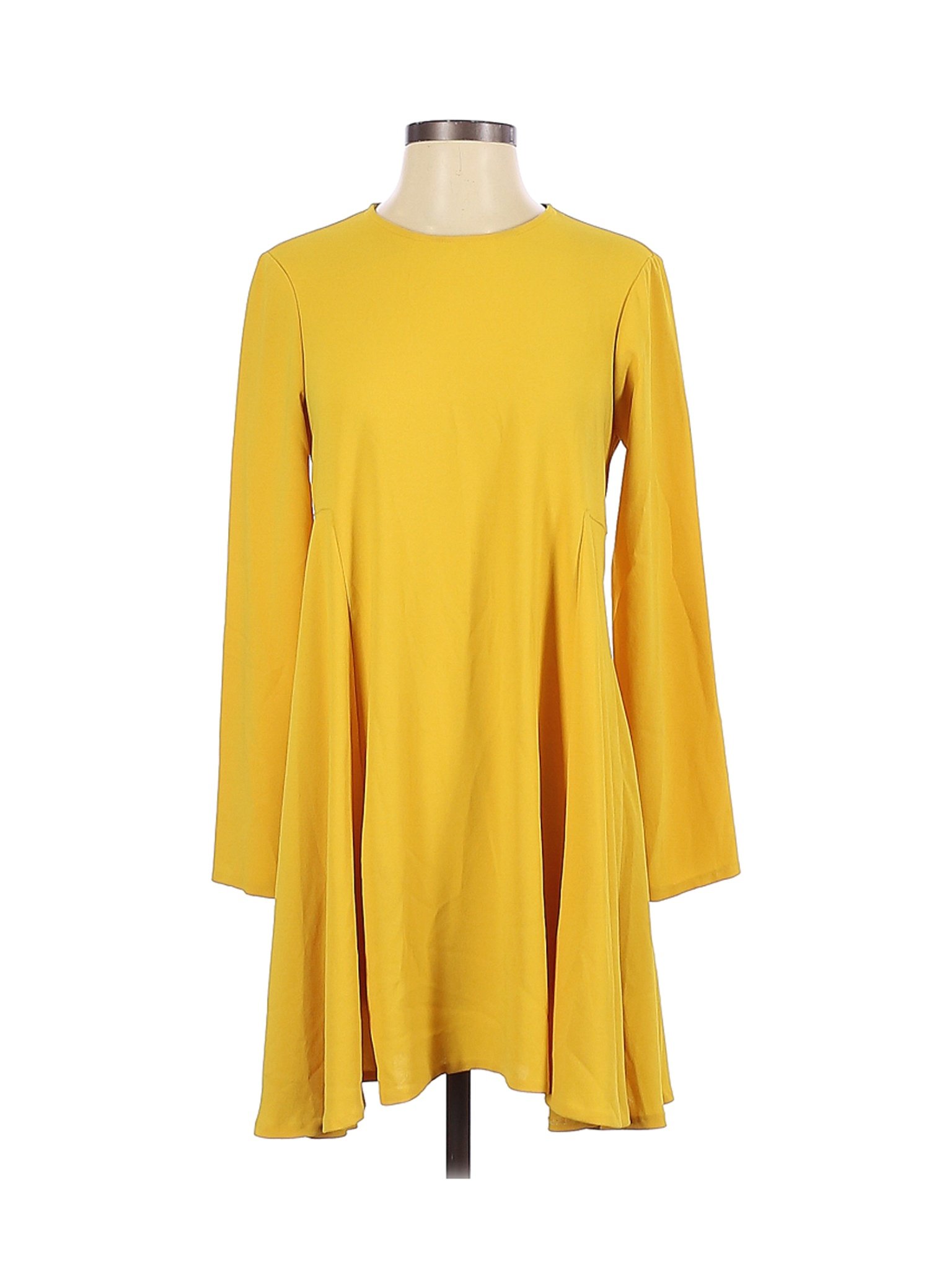 zara yellow dress long sleeve