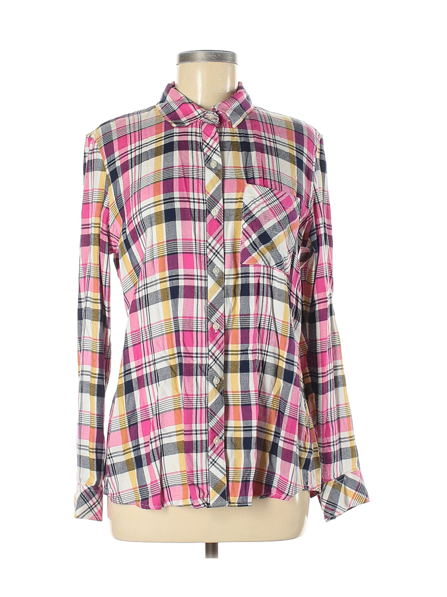 Gap Women Pink Long Sleeve Button-Down Shirt M | eBay
