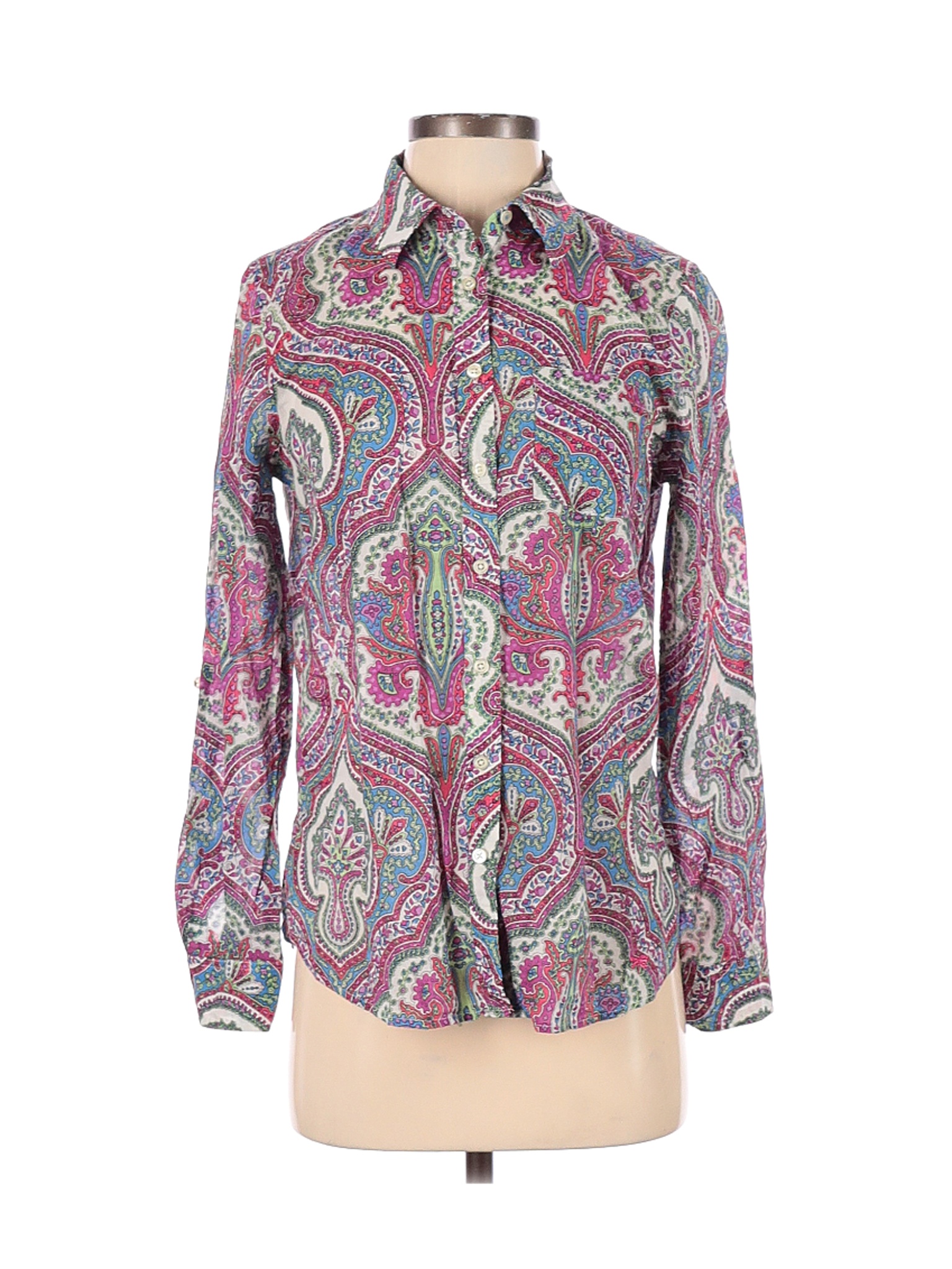 Talbots Women Purple Long Sleeve Button-Down Shirt S | eBay