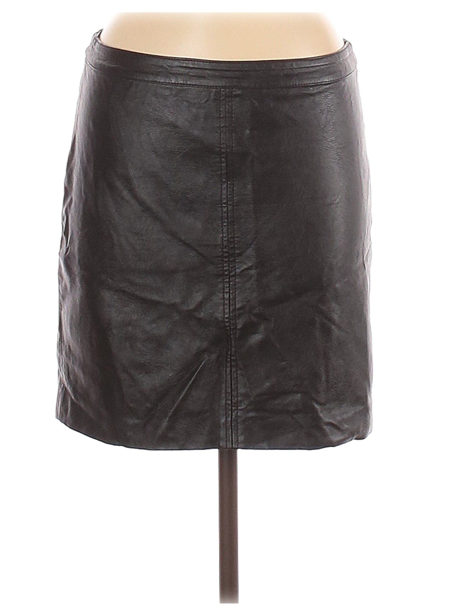 H&M Women Black Faux Leather Skirt 8 | eBay