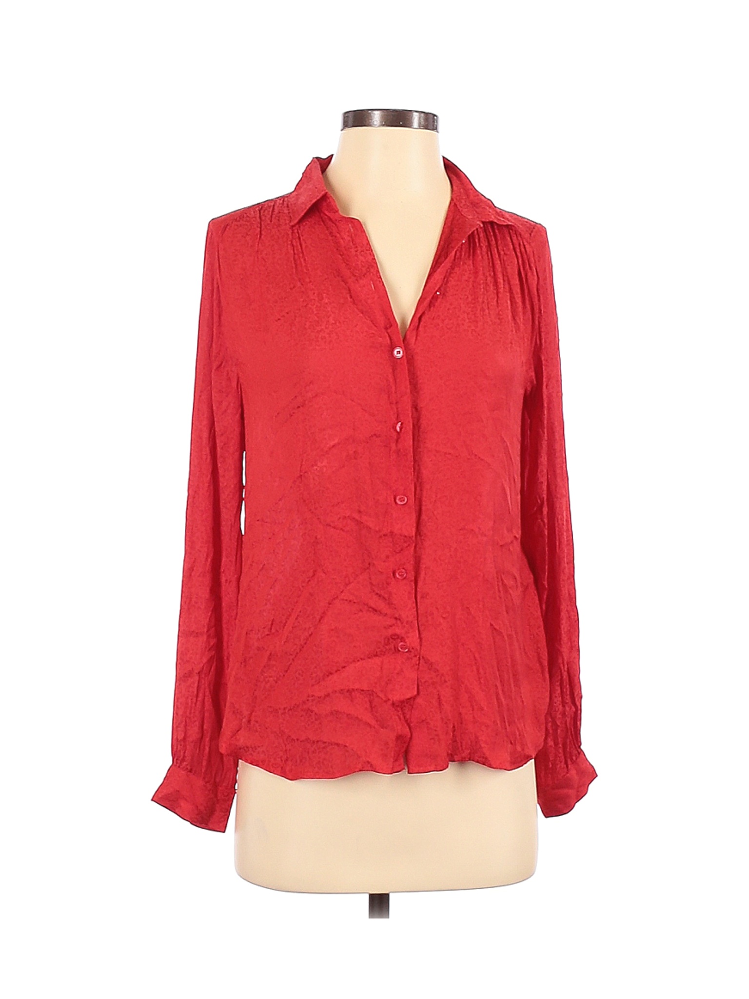 H&M Women Red Long Sleeve Blouse 2 | eBay