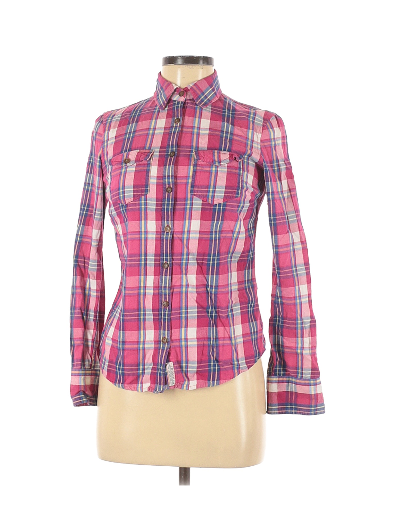 Aeropostale Women Pink Long Sleeve Button-Down Shirt S | eBay