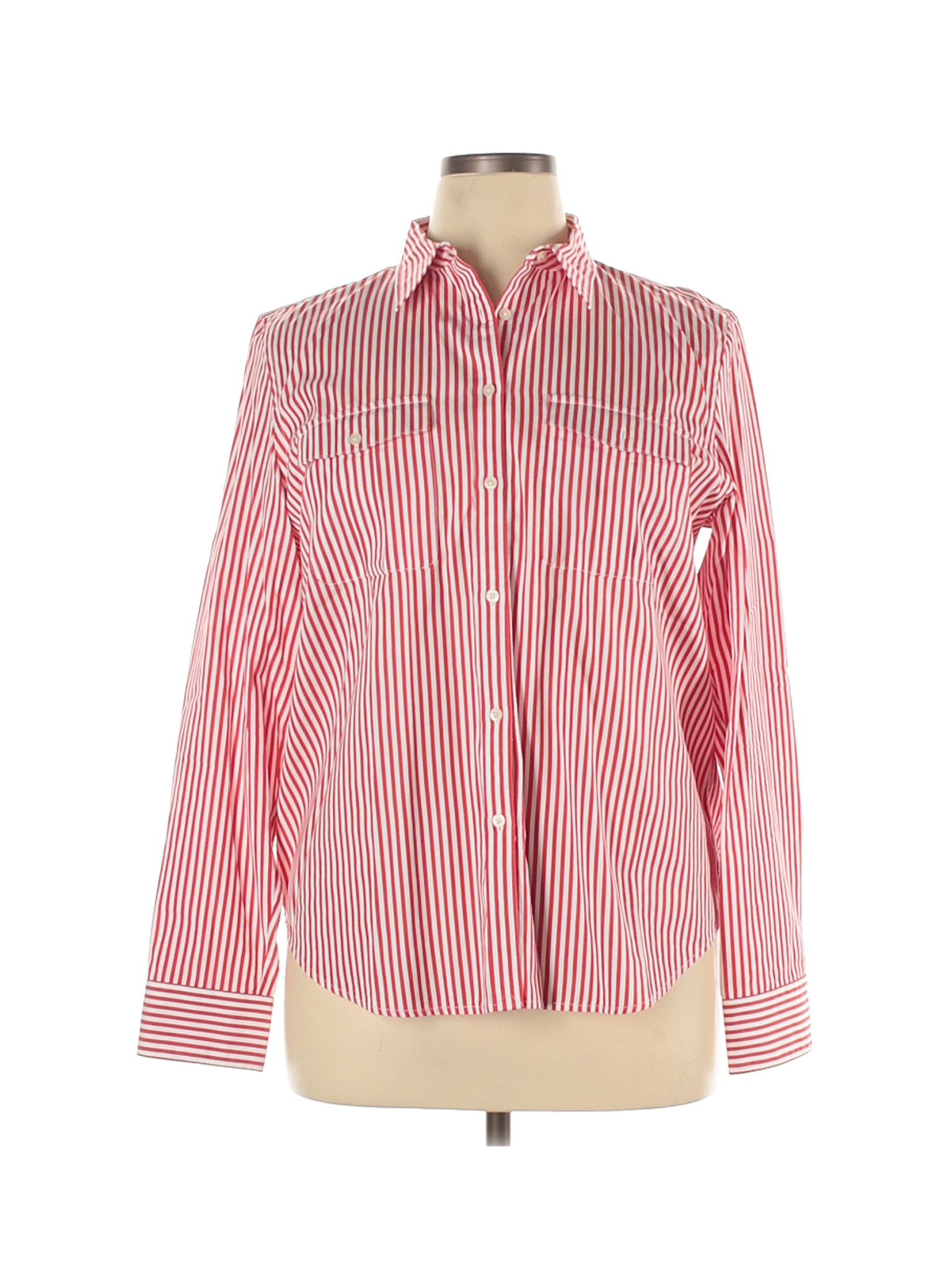 Lauren by Ralph Lauren Women Red Long Sleeve Button-Down Shirt XL | eBay