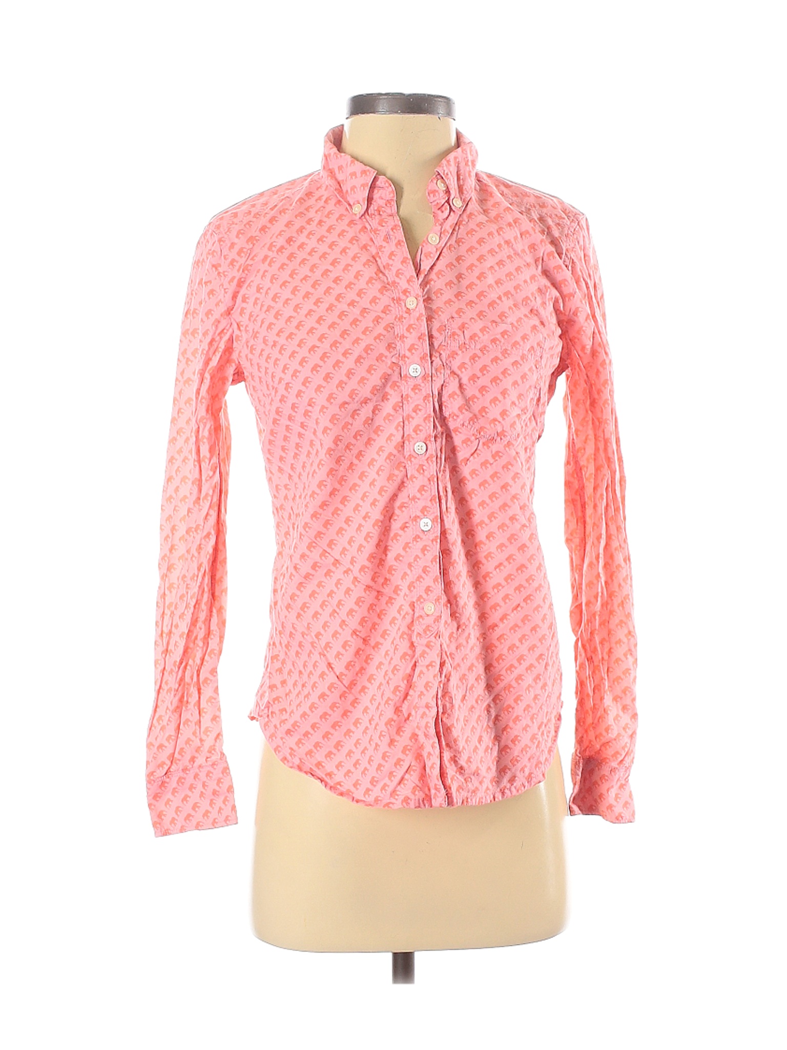 Gap Women Pink Long Sleeve Button-Down Shirt XS | eBay