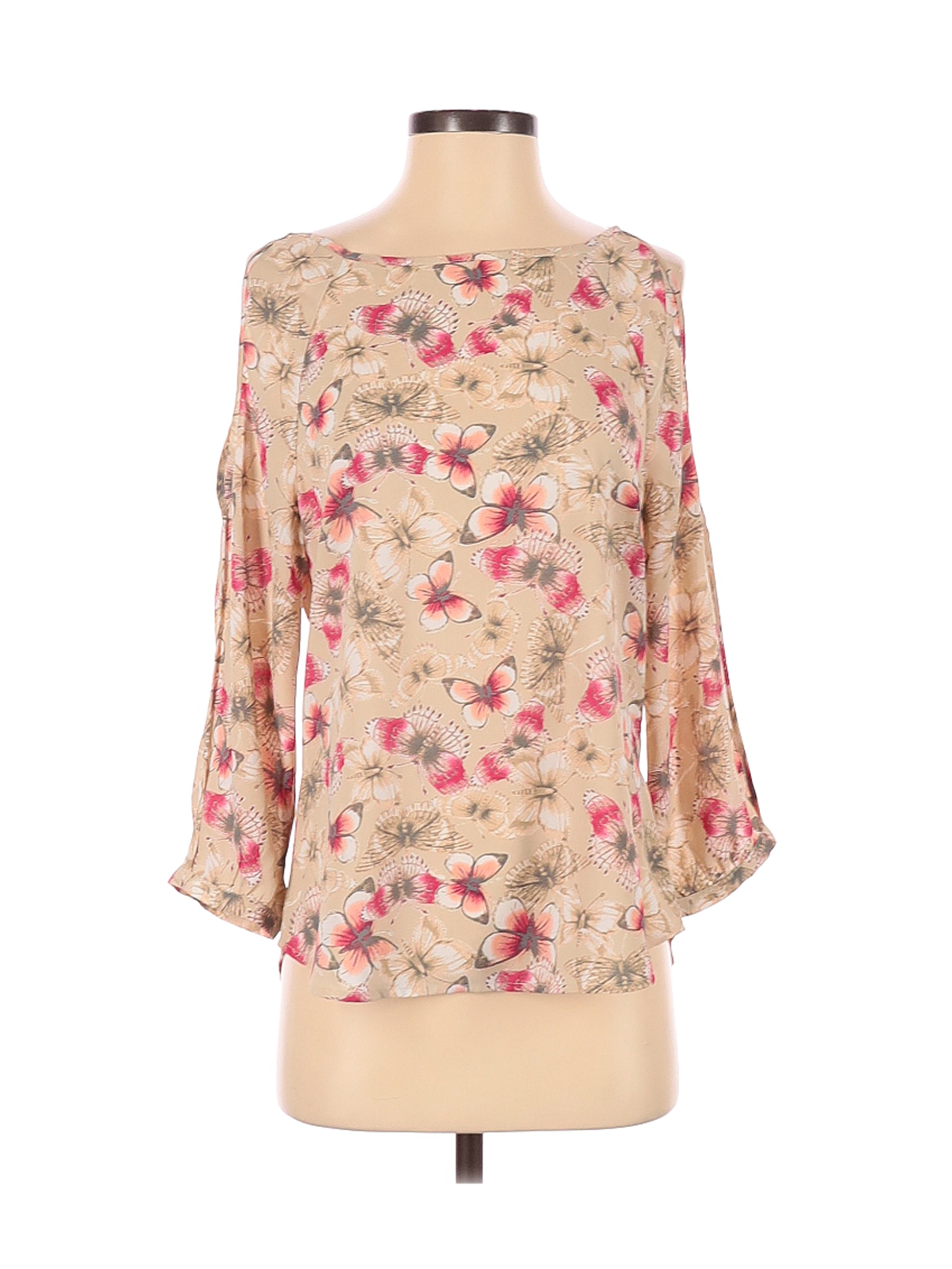 New York & Company Women Brown 3/4 Sleeve Blouse XS | eBay
