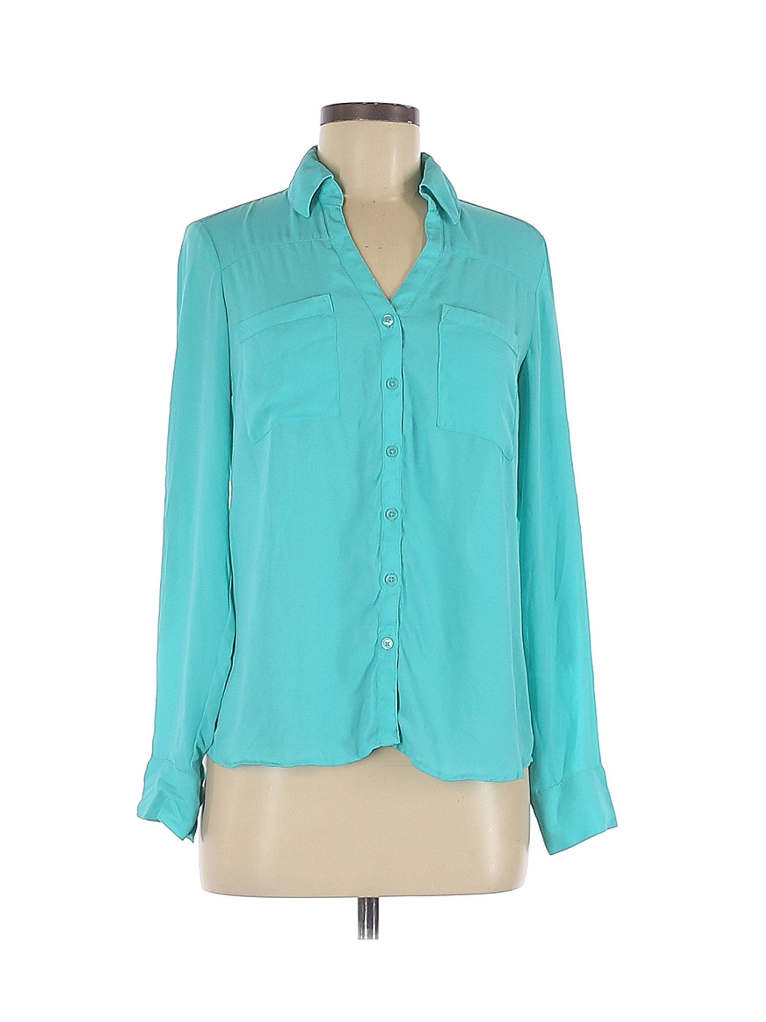Express Women Blue Long Sleeve Blouse S | eBay