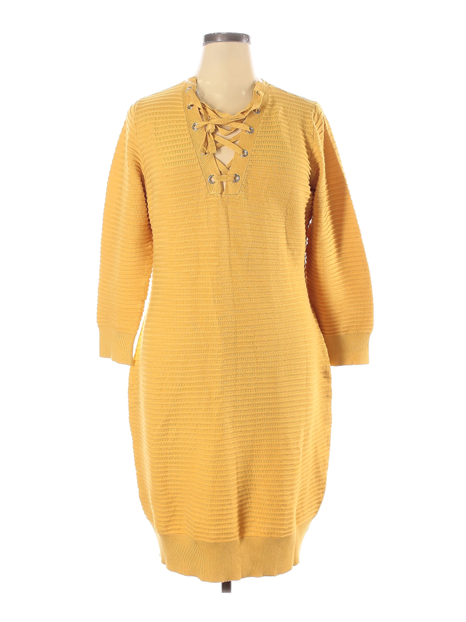 Ashley Stewart Women Yellow Casual Dress 18 Plus | eBay