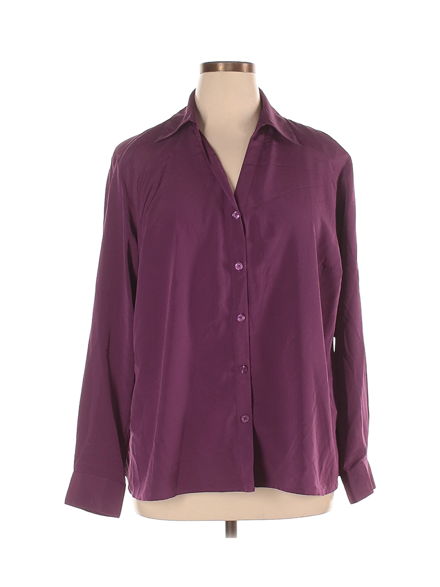Notations Women Purple Long Sleeve Blouse 1X Plus | eBay
