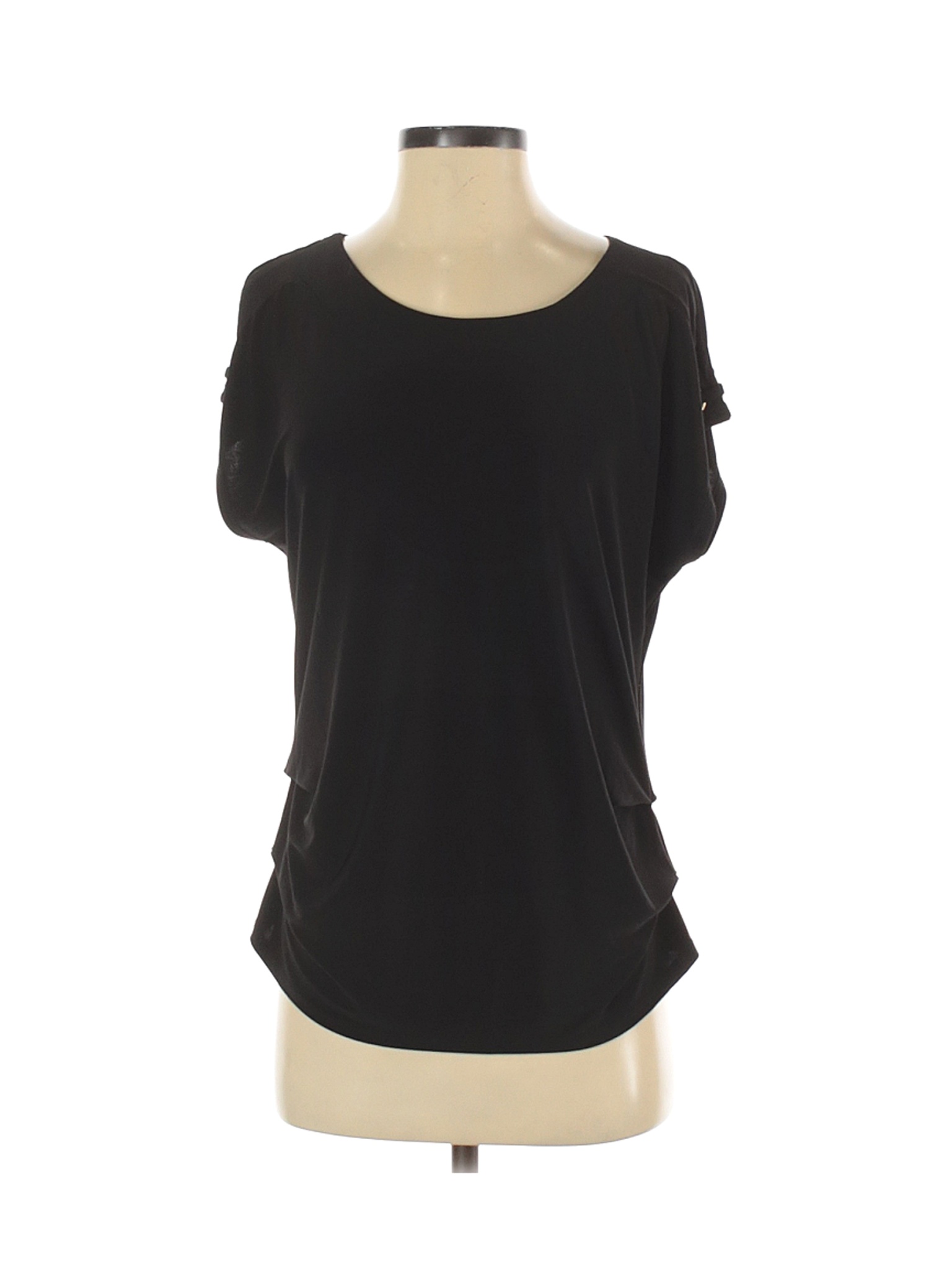 Luxology Women Black Short Sleeve Top S | eBay