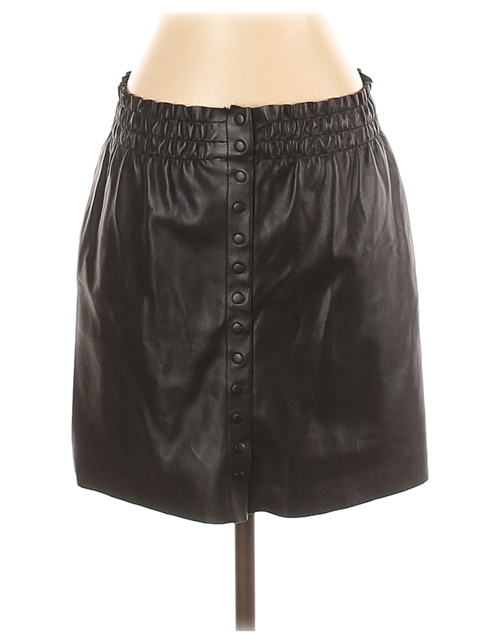 Zara Women Black Faux Leather Skirt S | eBay