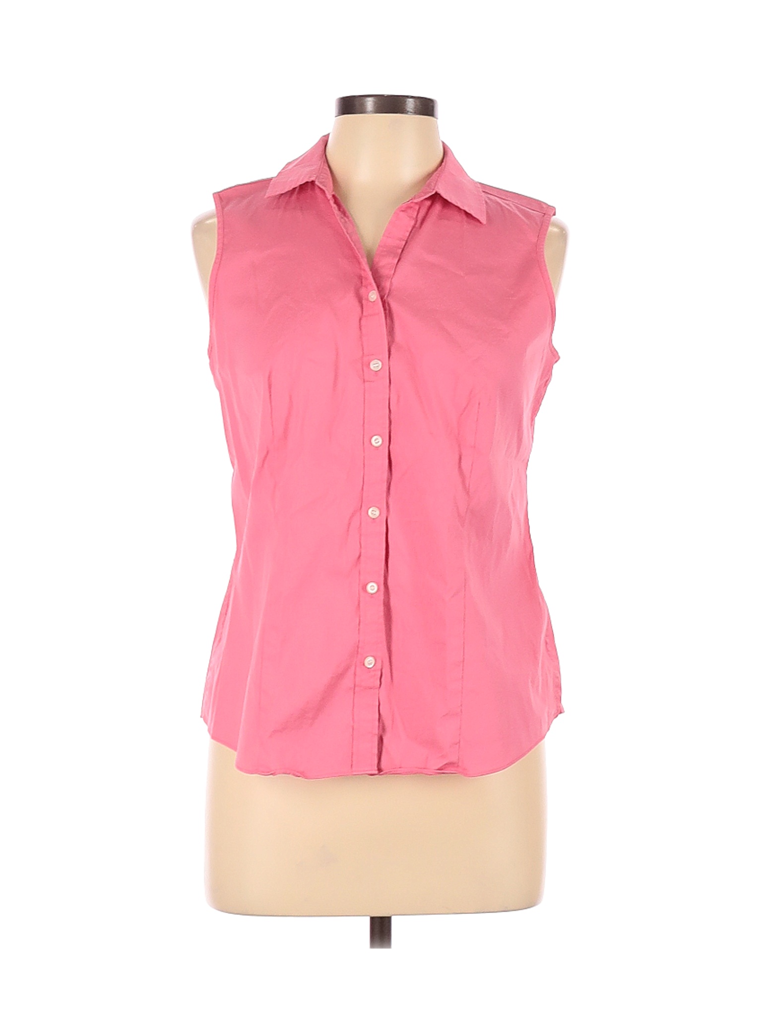 Charter Club Women Pink Sleeveless Button-Down Shirt 10 | eBay