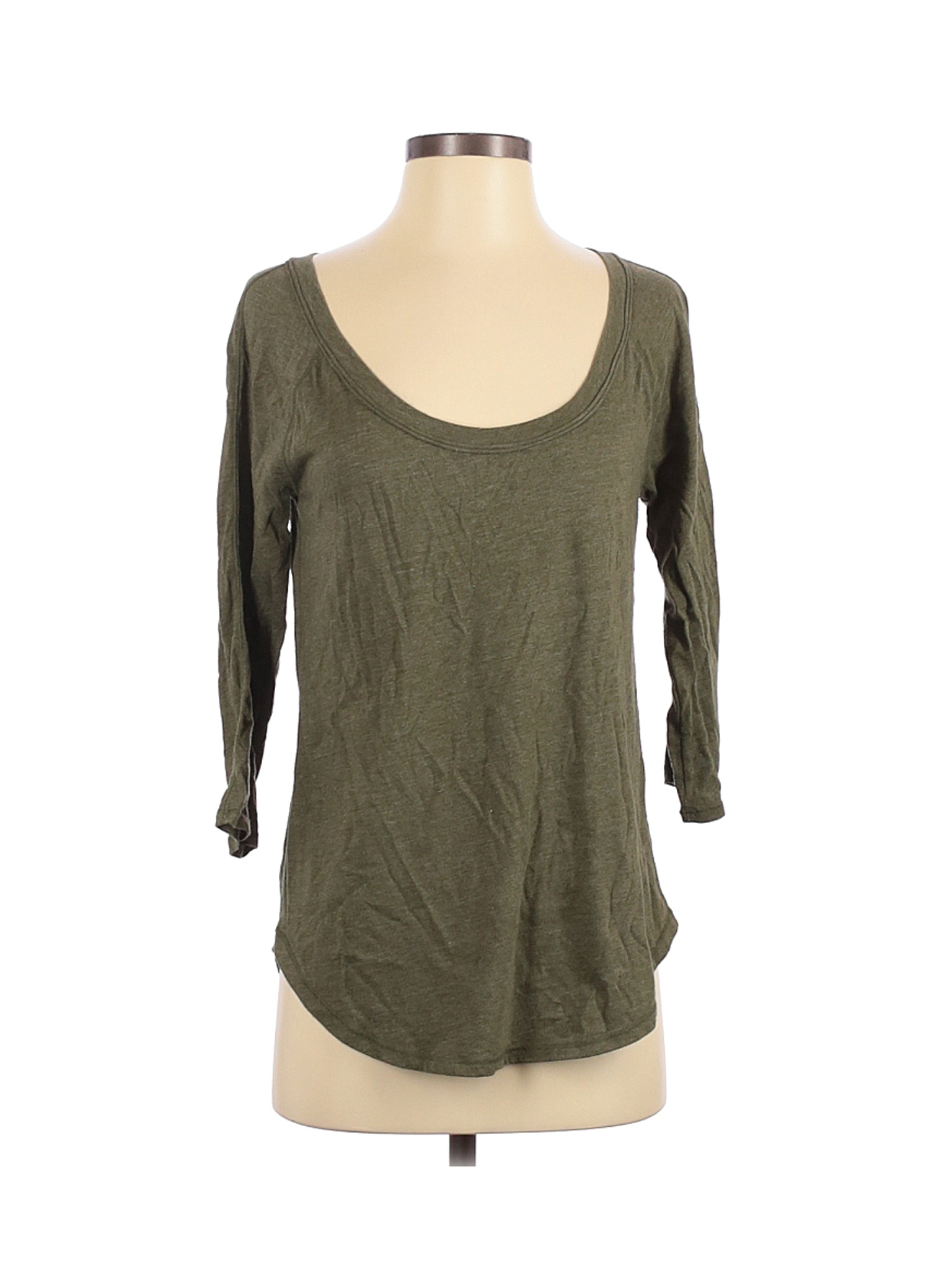 Melrose and Market Women Green 3/4 Sleeve T-Shirt S | eBay