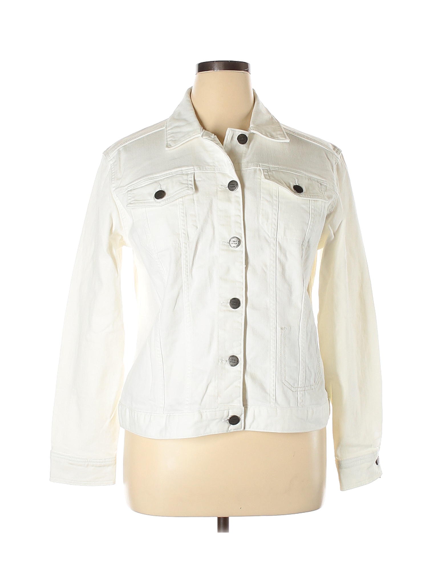 Eddie Bauer Women White Denim Jacket XL | eBay
