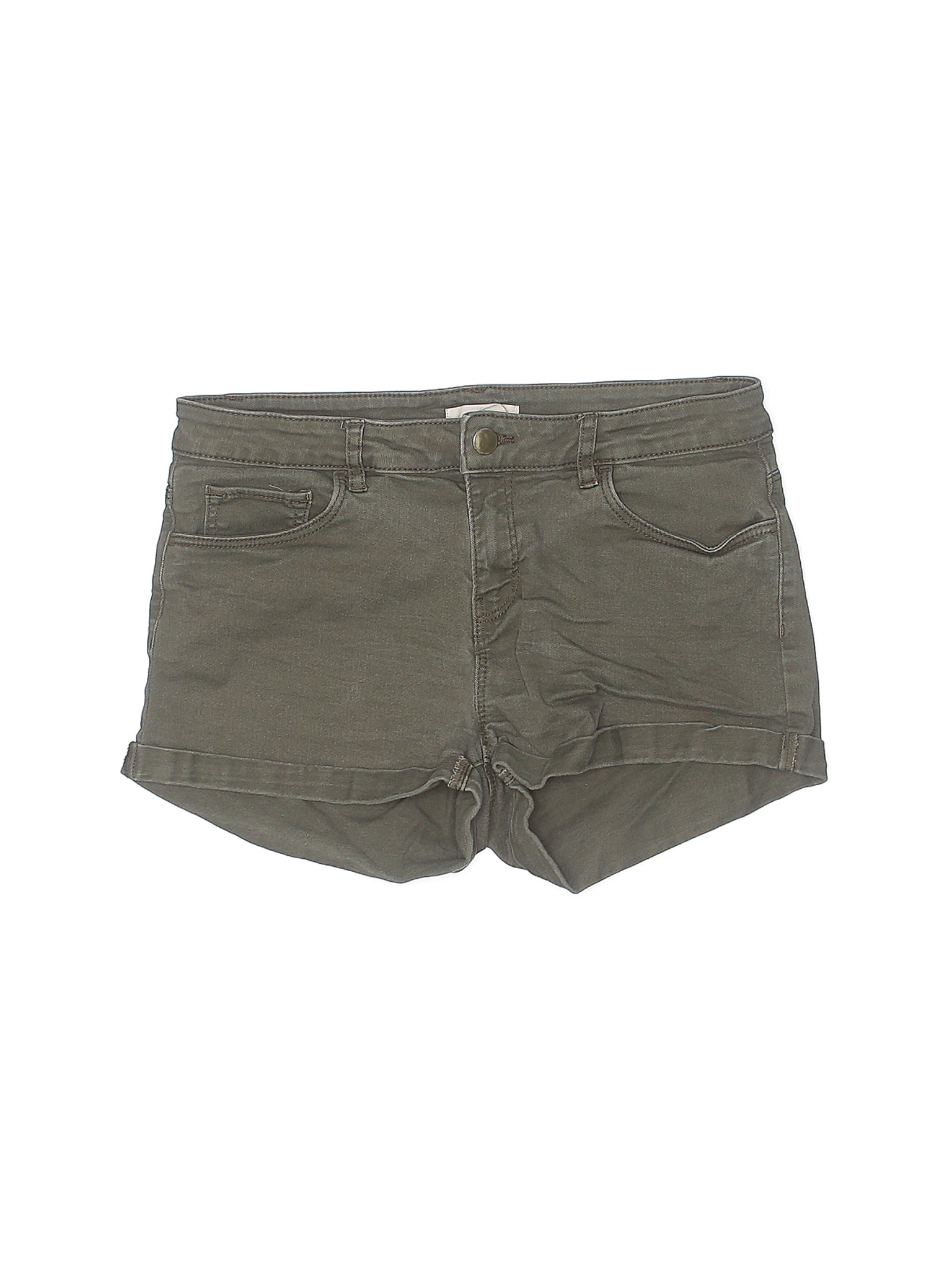 H&M Women Green Denim Shorts 6 | eBay