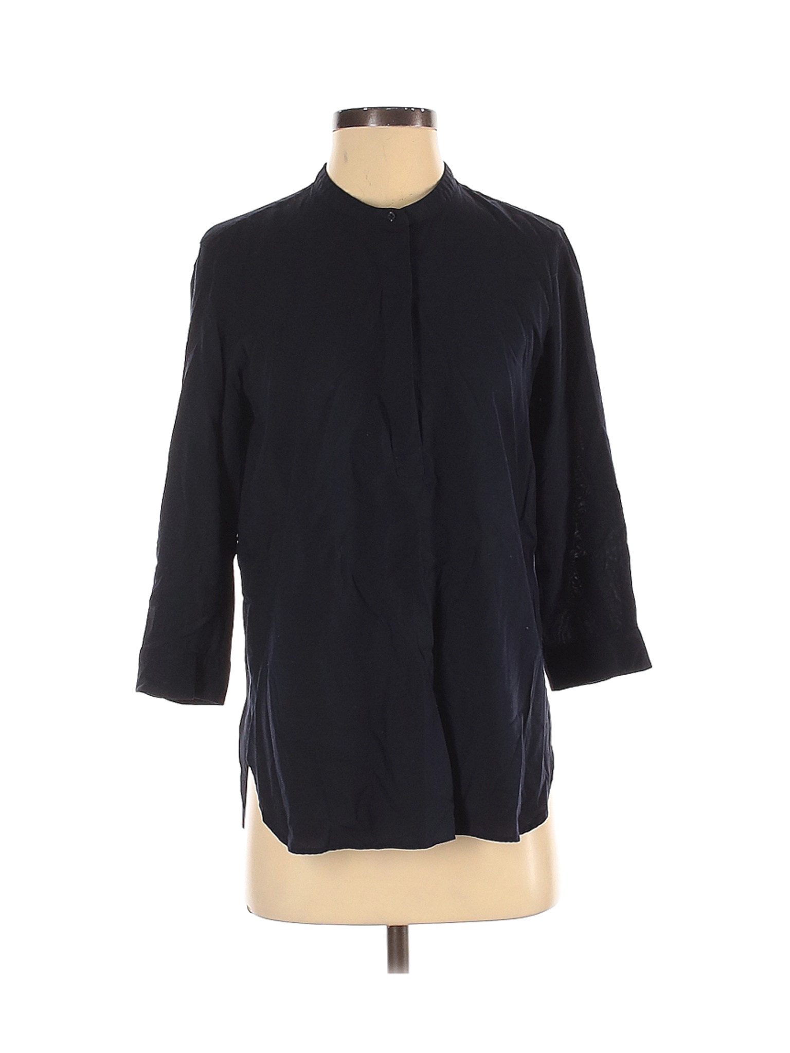 Uniqlo Women Black 3/4 Sleeve Blouse S | eBay
