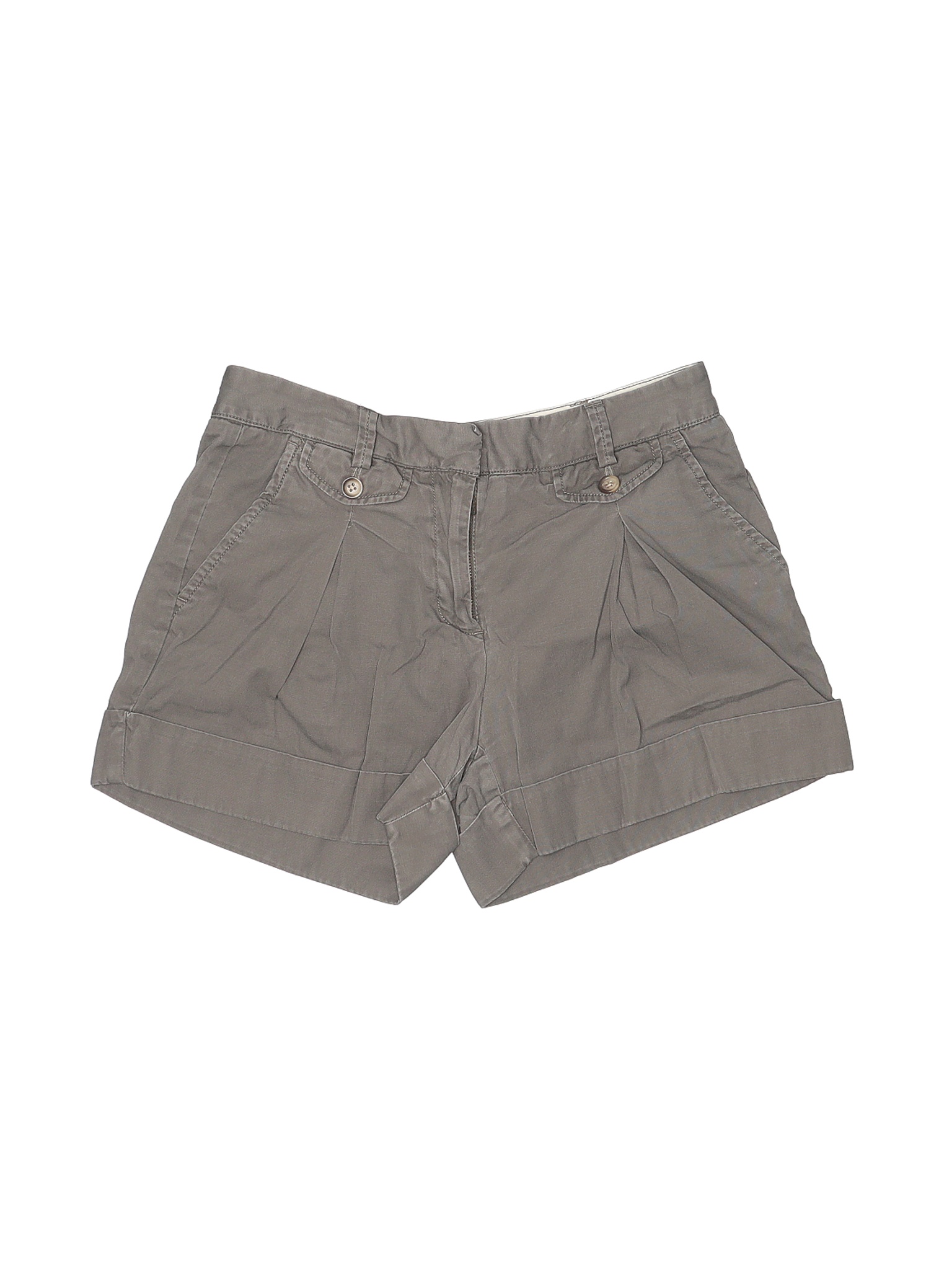 Lands' End Women Gray Khaki Shorts 2 | eBay