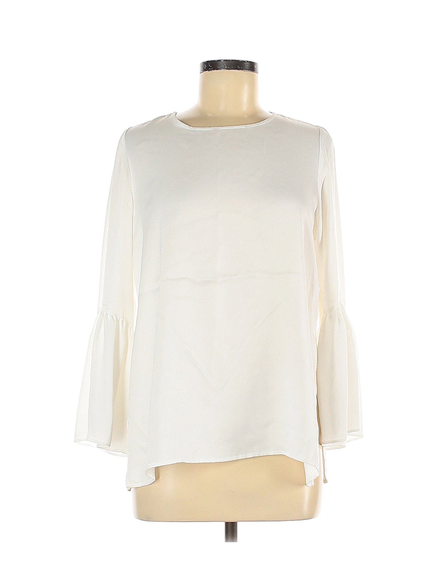 Zara Basic Women White 3/4 Sleeve Blouse M | eBay