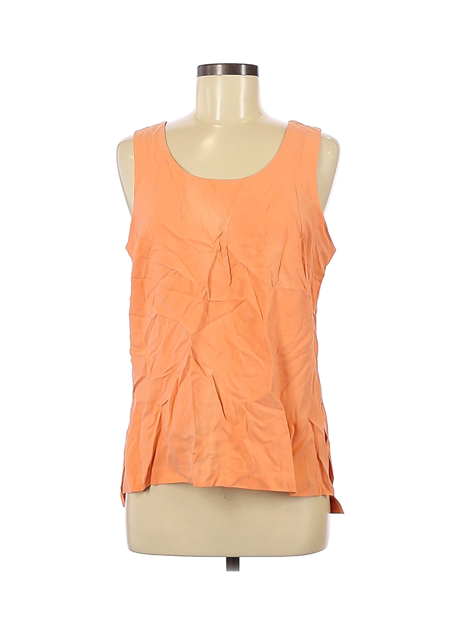 Go Silk Women Orange Sleeveless Silk Top M | eBay
