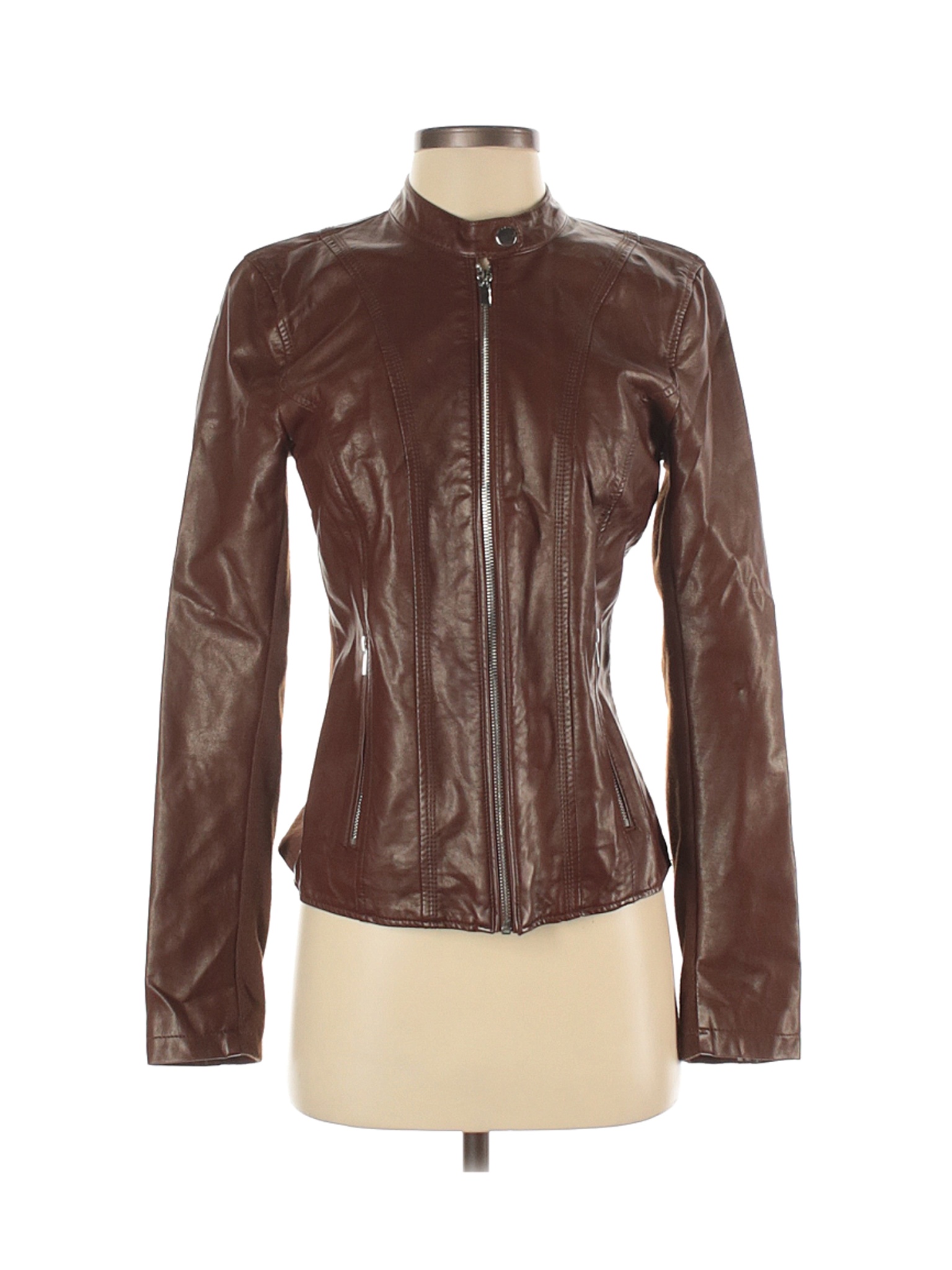 Black Rivet Women Brown Faux Leather Jacket S | eBay
