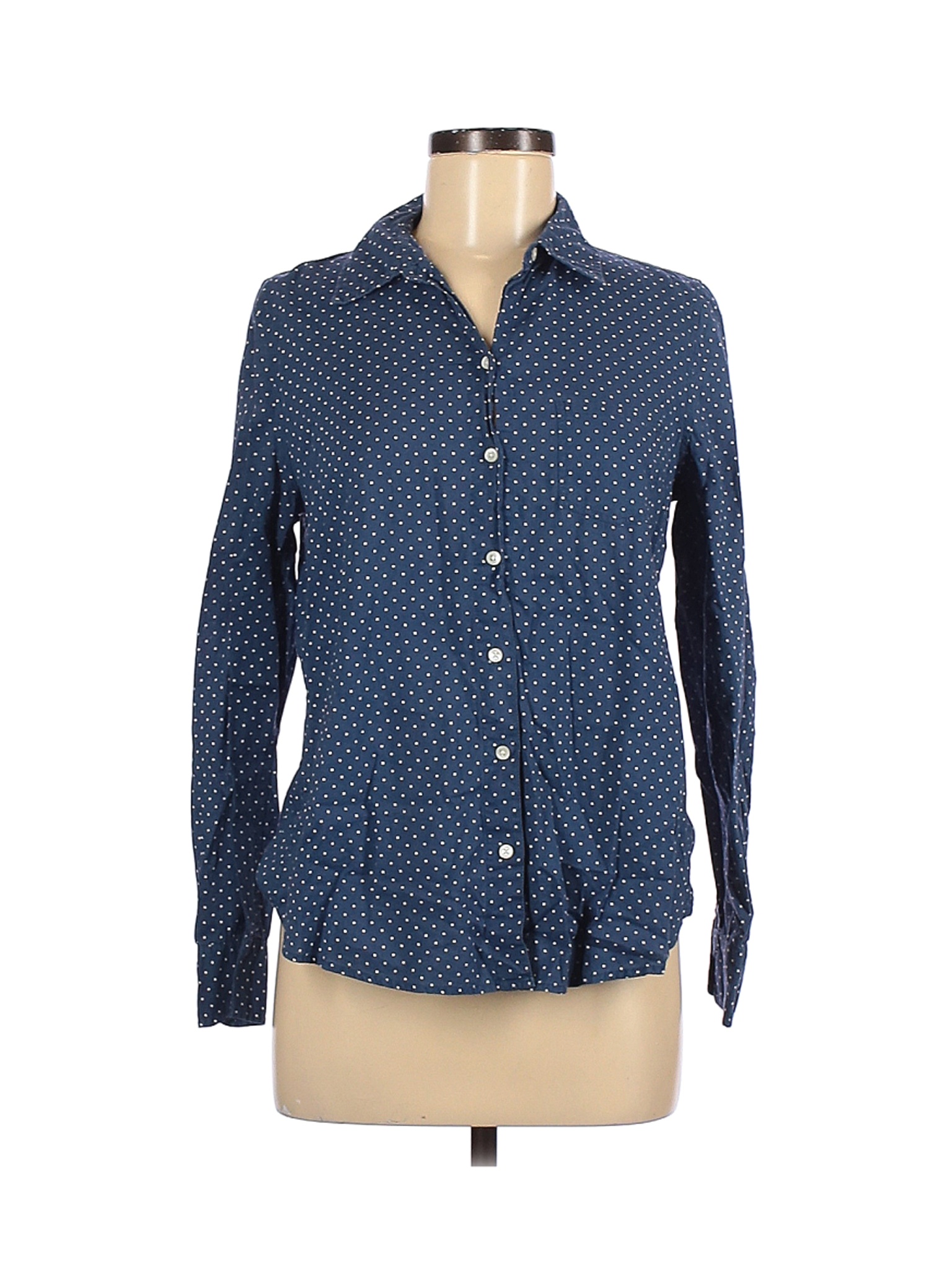 Gap Women Blue Long Sleeve Button-Down Shirt M | eBay
