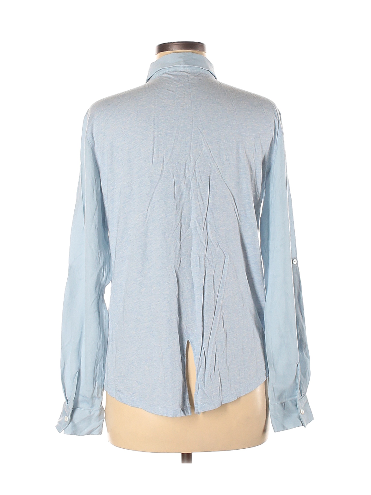 Ann Taylor LOFT Women Blue Long Sleeve Blouse M | eBay