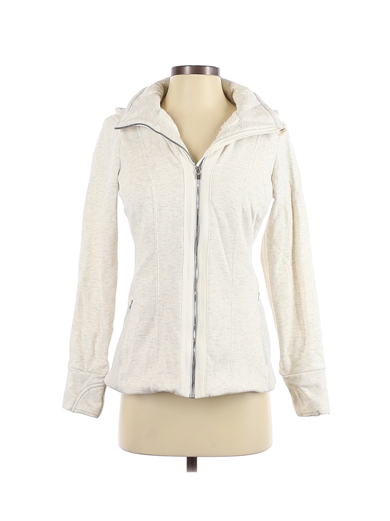 Athleta Solid Colored Ivory Zip Up Hoodie Size S - 56% off | thredUP