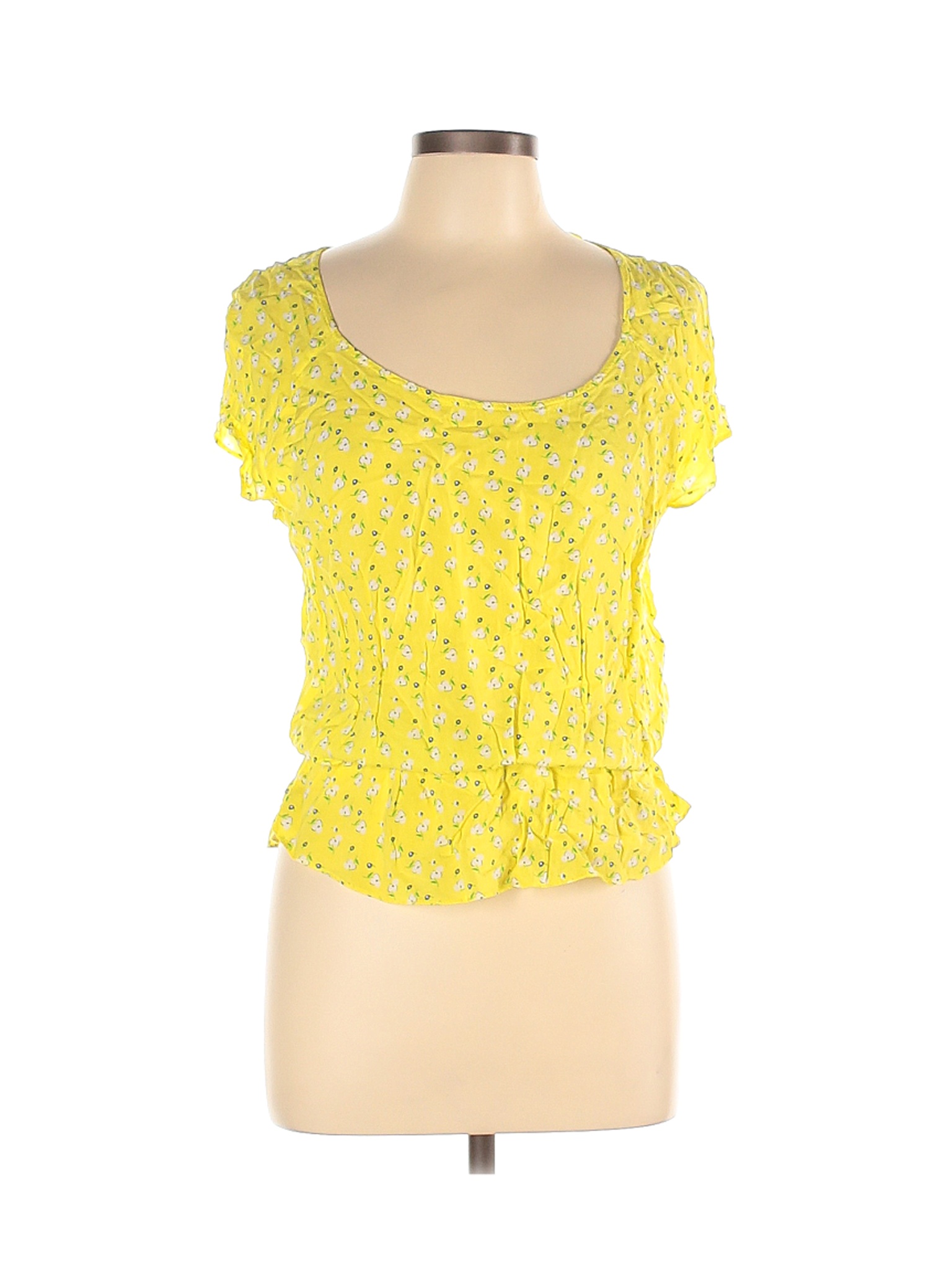 short sleeve yellow blouse