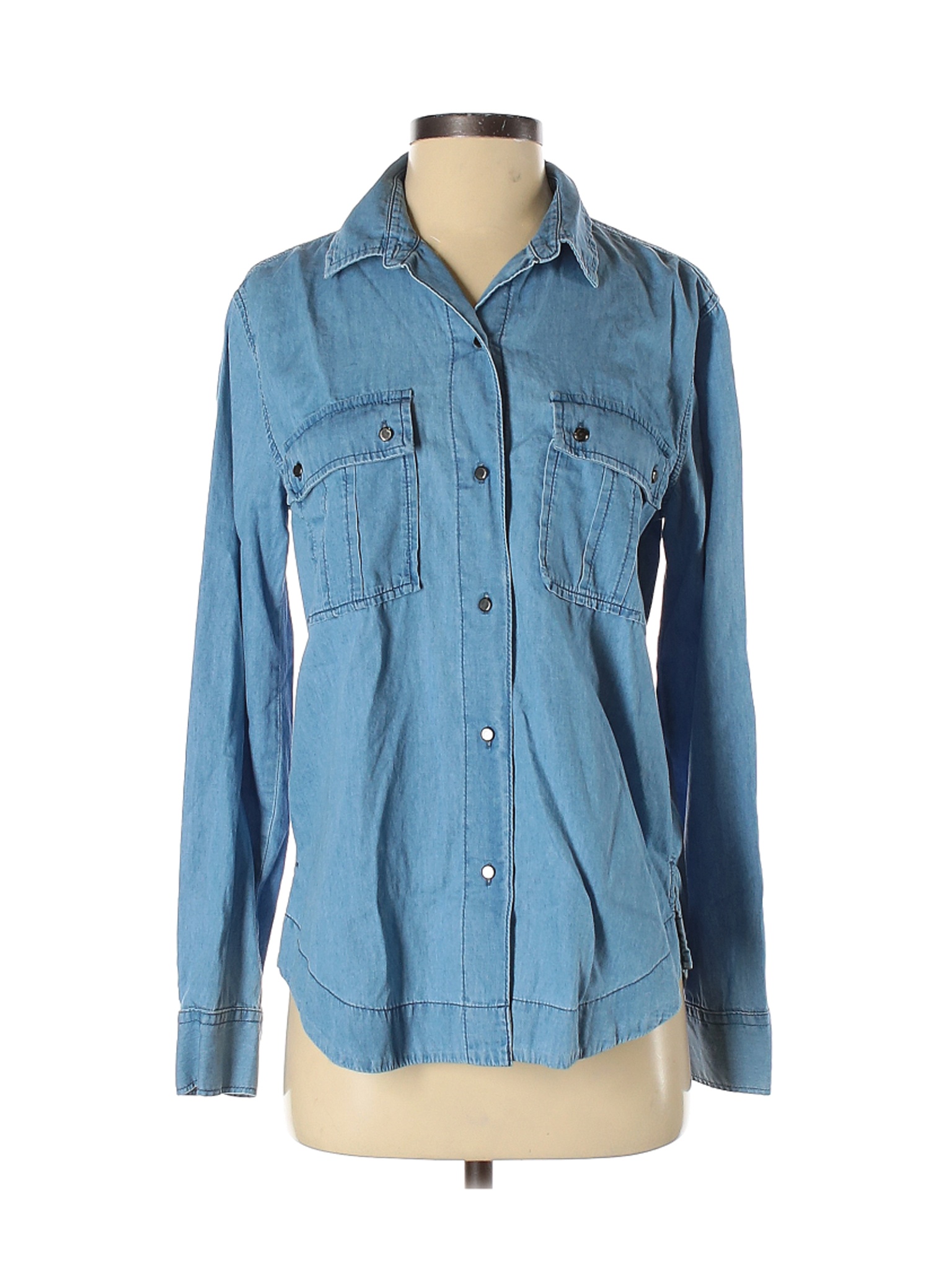 Gap Women Blue Long Sleeve Button-Down Shirt S | eBay