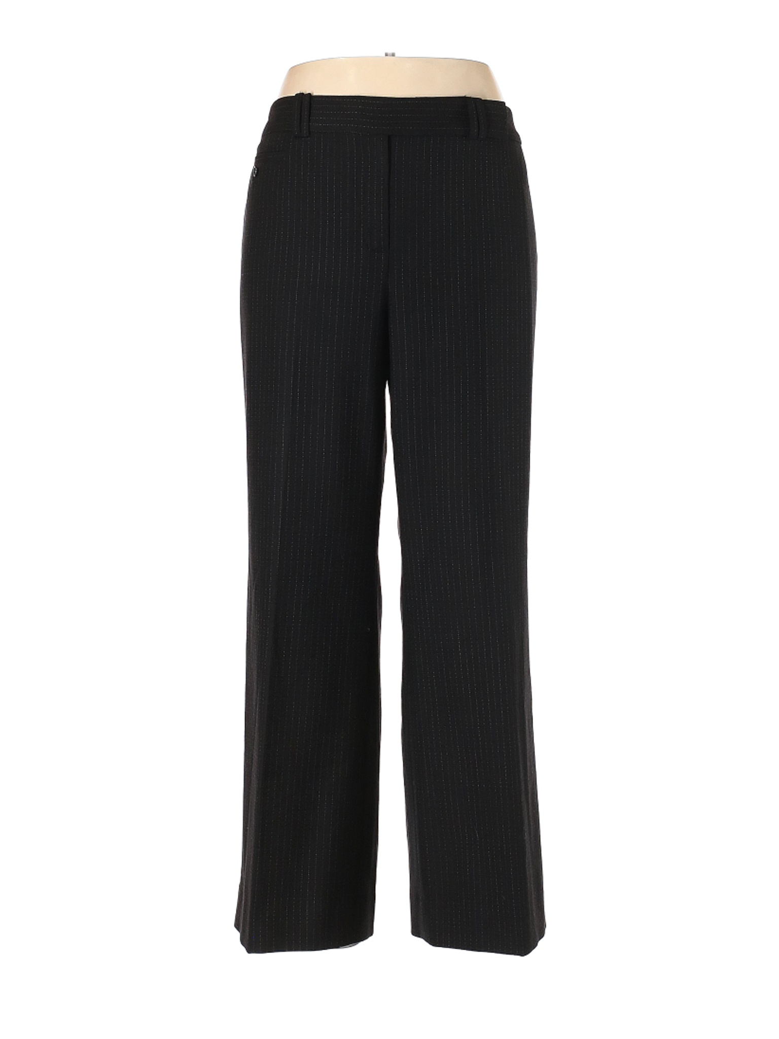 Ann Taylor Stripes Black Wool Pants Size 14 - 20% off | thredUP