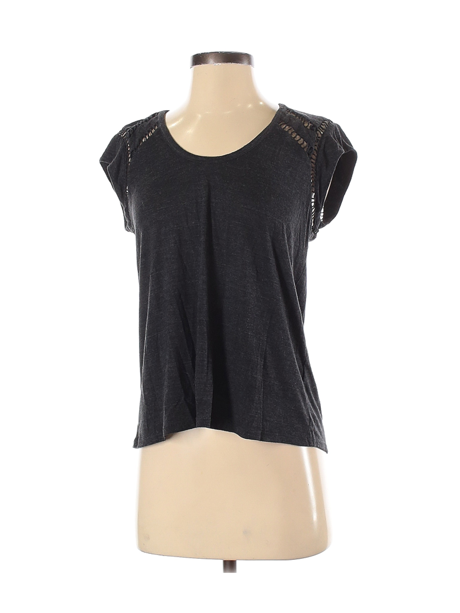 Rebecca Taylor Black Gray Short Sleeve Top Size S - 80% off | thredUP