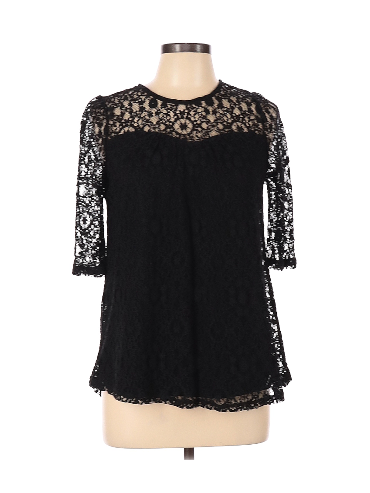 Monteau Women Black Short Sleeve Top L | eBay