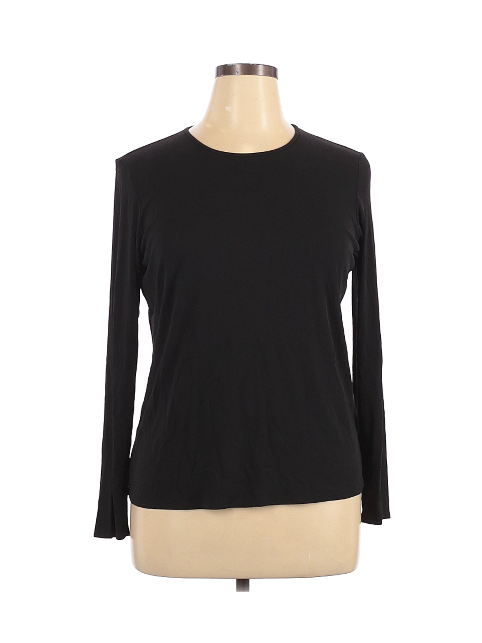 Eileen Fisher Women Black Long Sleeve Silk Top XL | eBay