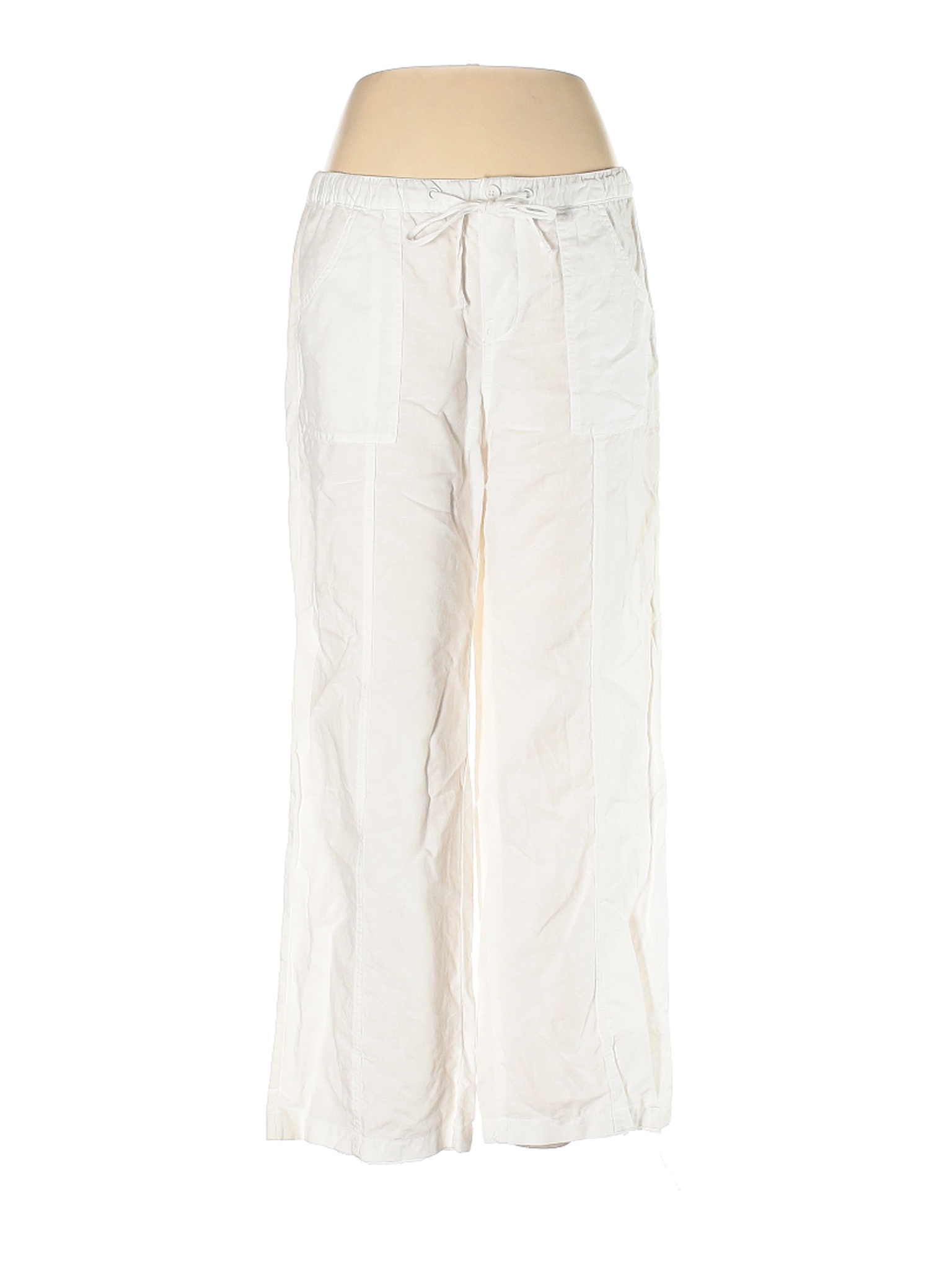 New York & Company Women White Linen Pants M | eBay