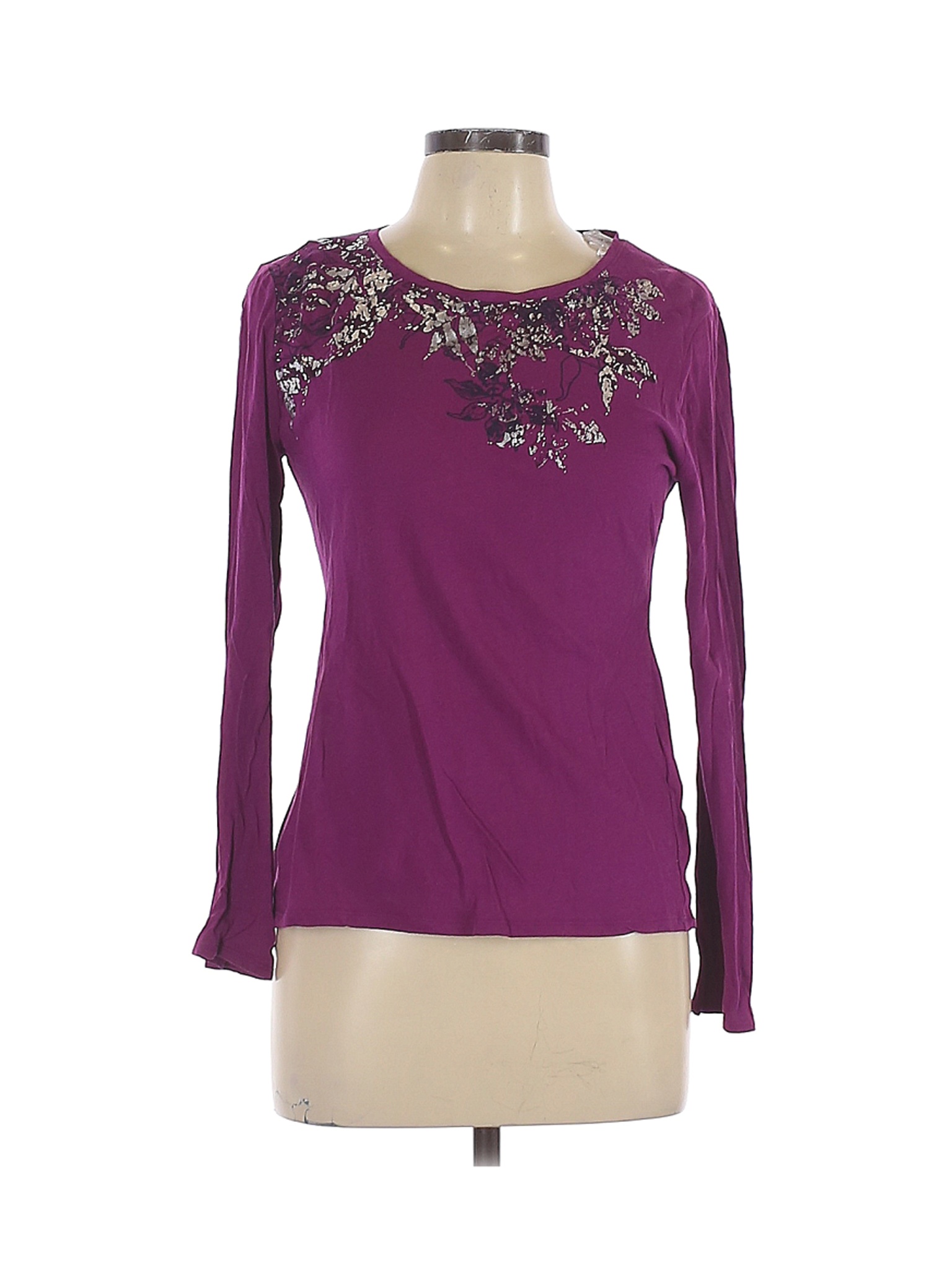 Tahari Women Purple Long Sleeve T-Shirt L | eBay